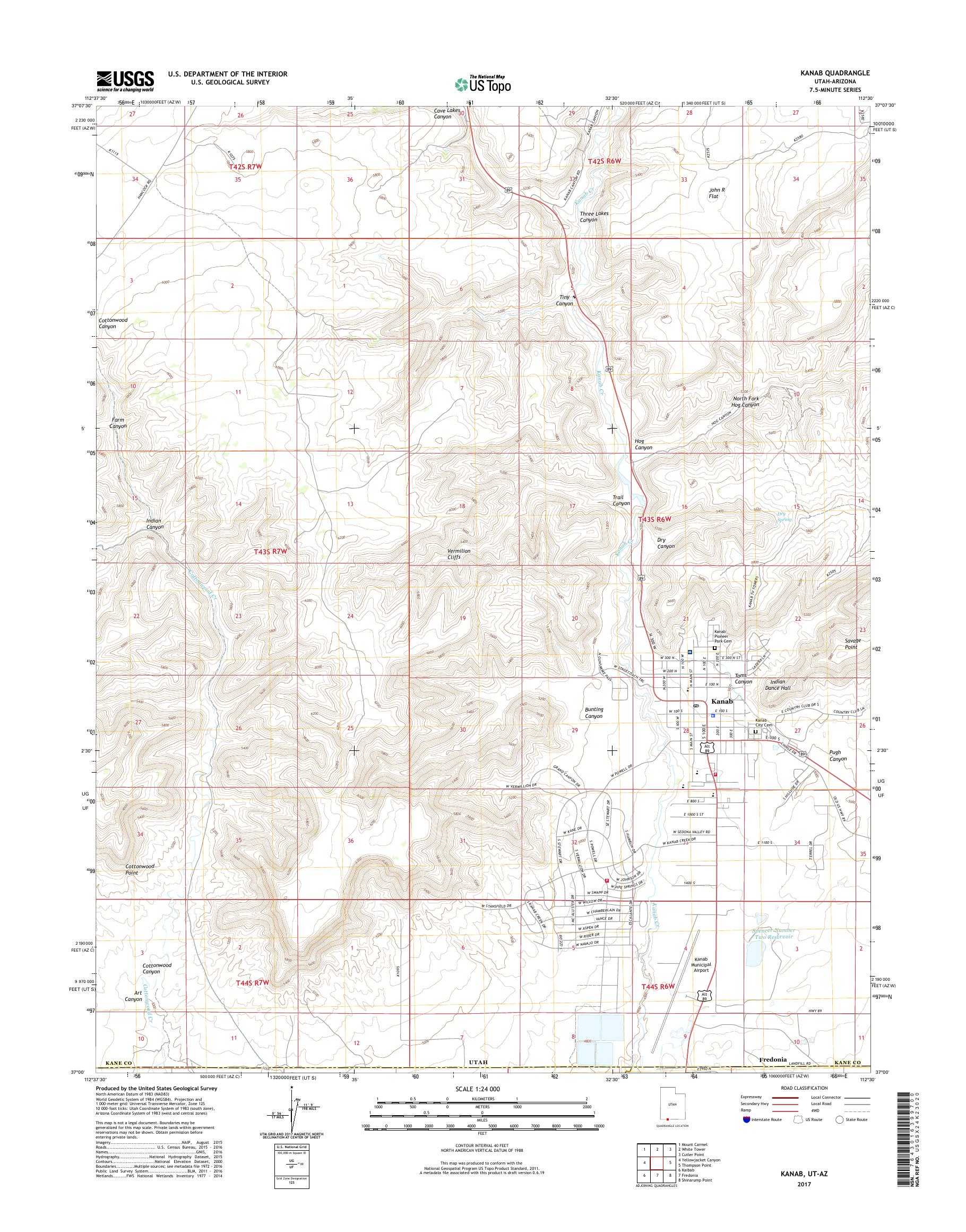 MyTopo Kanab, Utah USGS Quad Topo Map