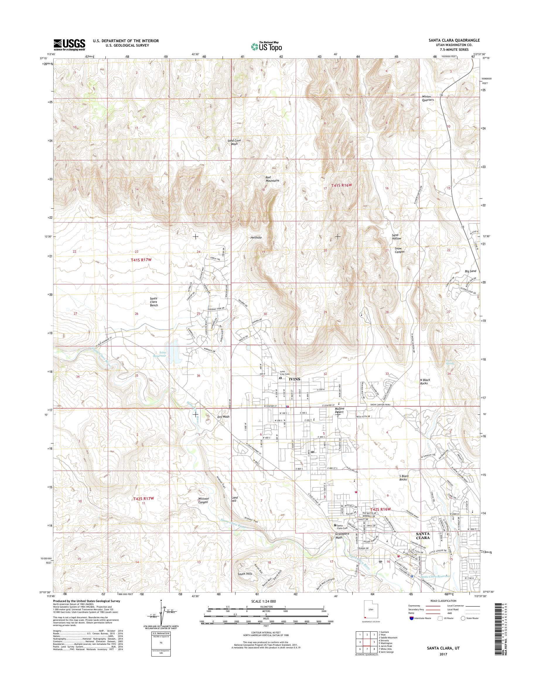 MyTopo Santa Clara, Utah USGS Quad Topo Map