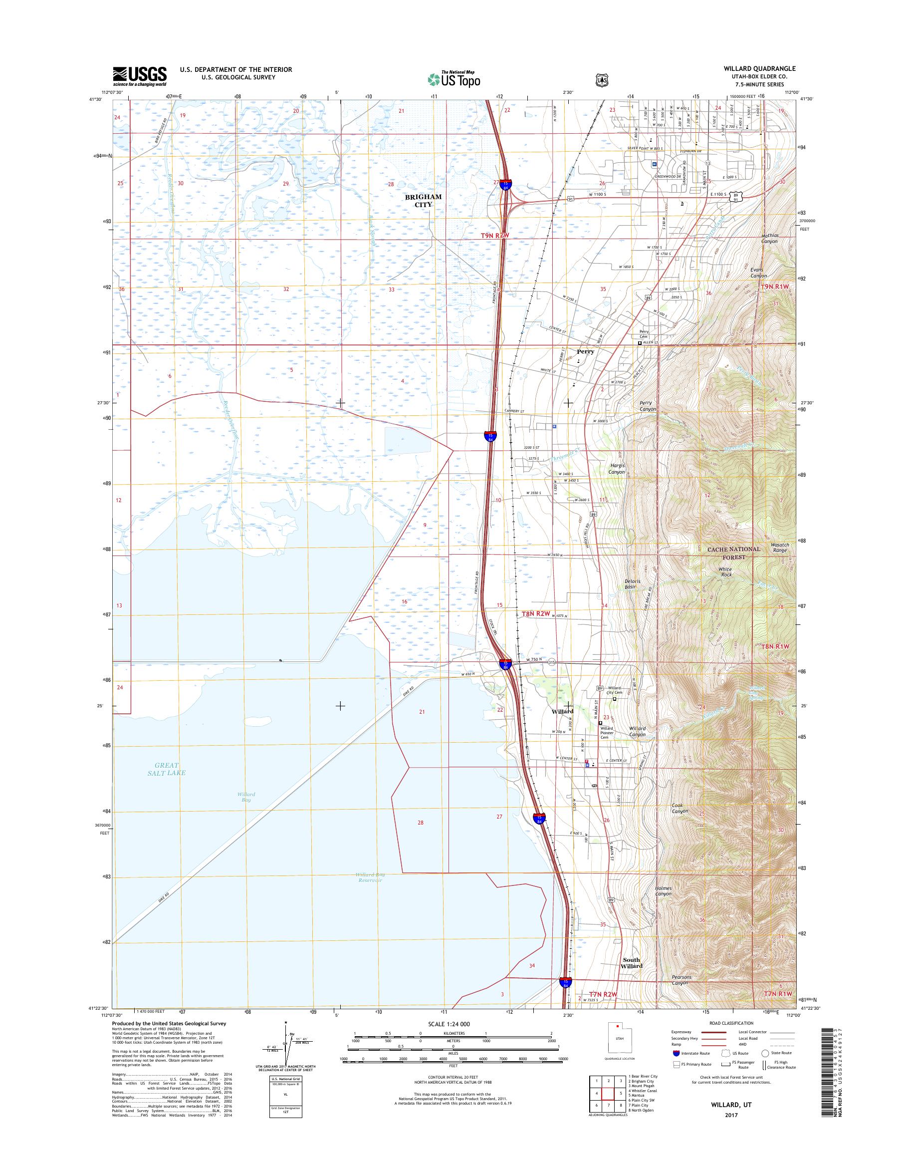 MyTopo Willard, Utah USGS Quad Topo Map