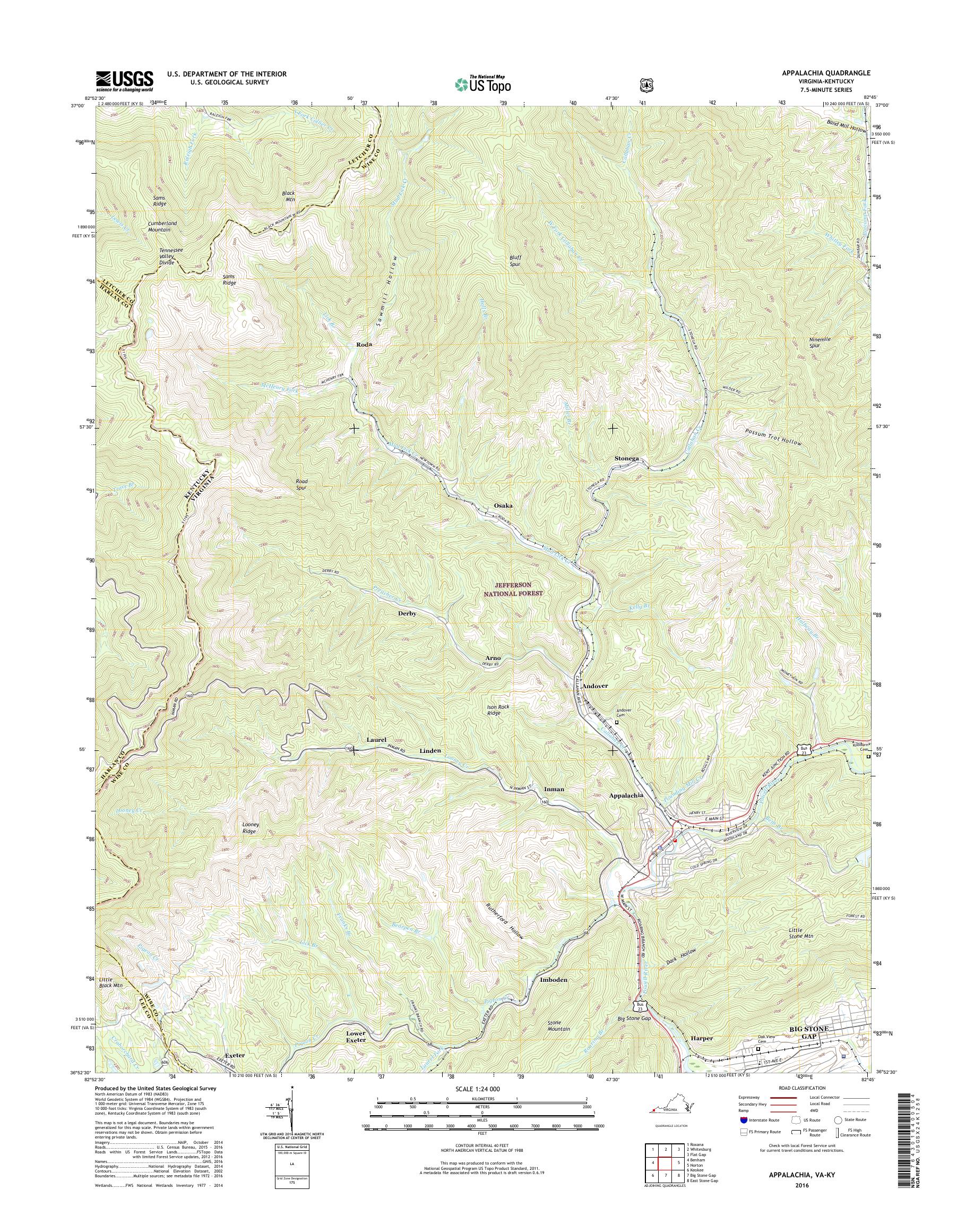 MyTopo Appalachia, Virginia USGS Quad Topo Map