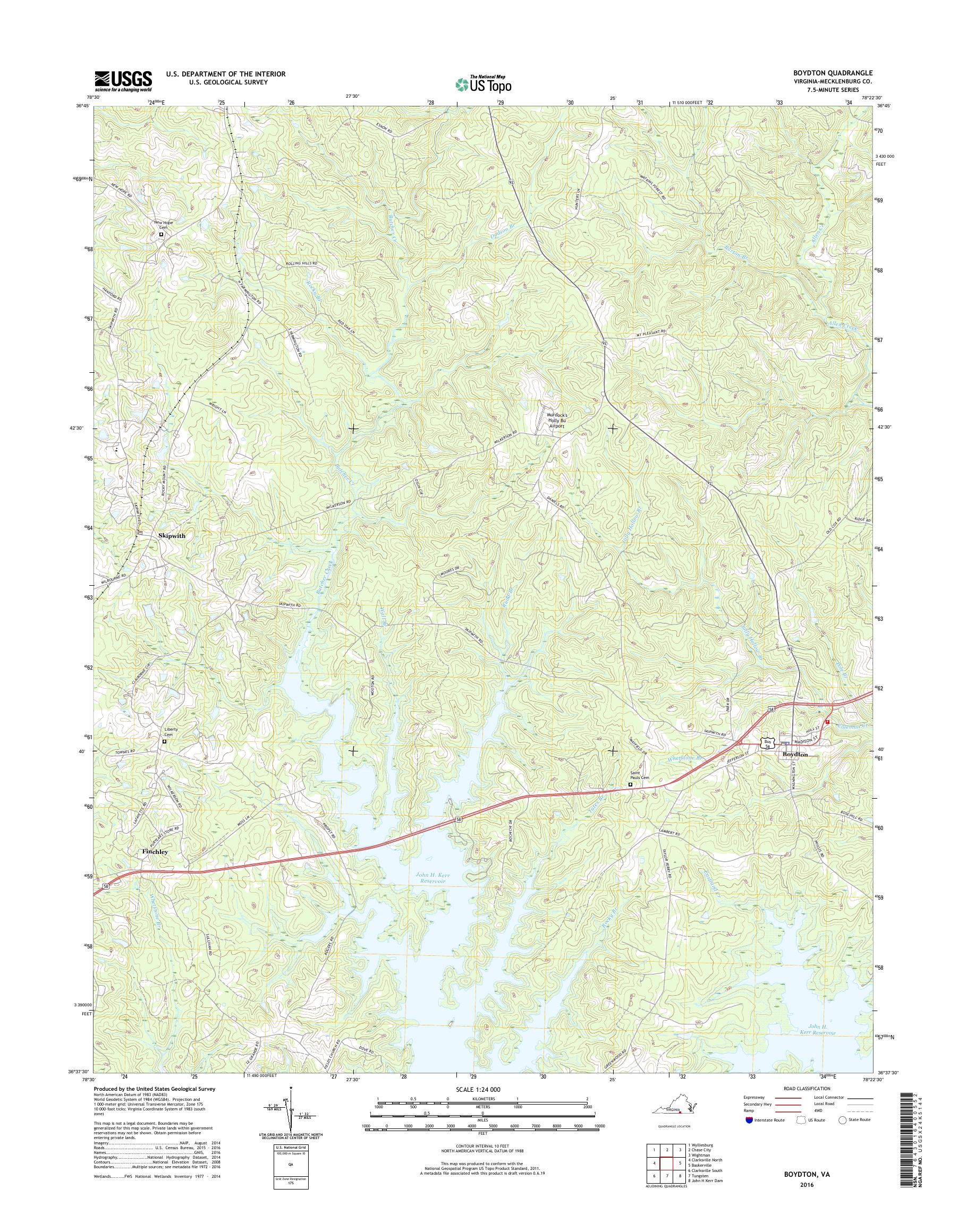 MyTopo Boydton, Virginia USGS Quad Topo Map