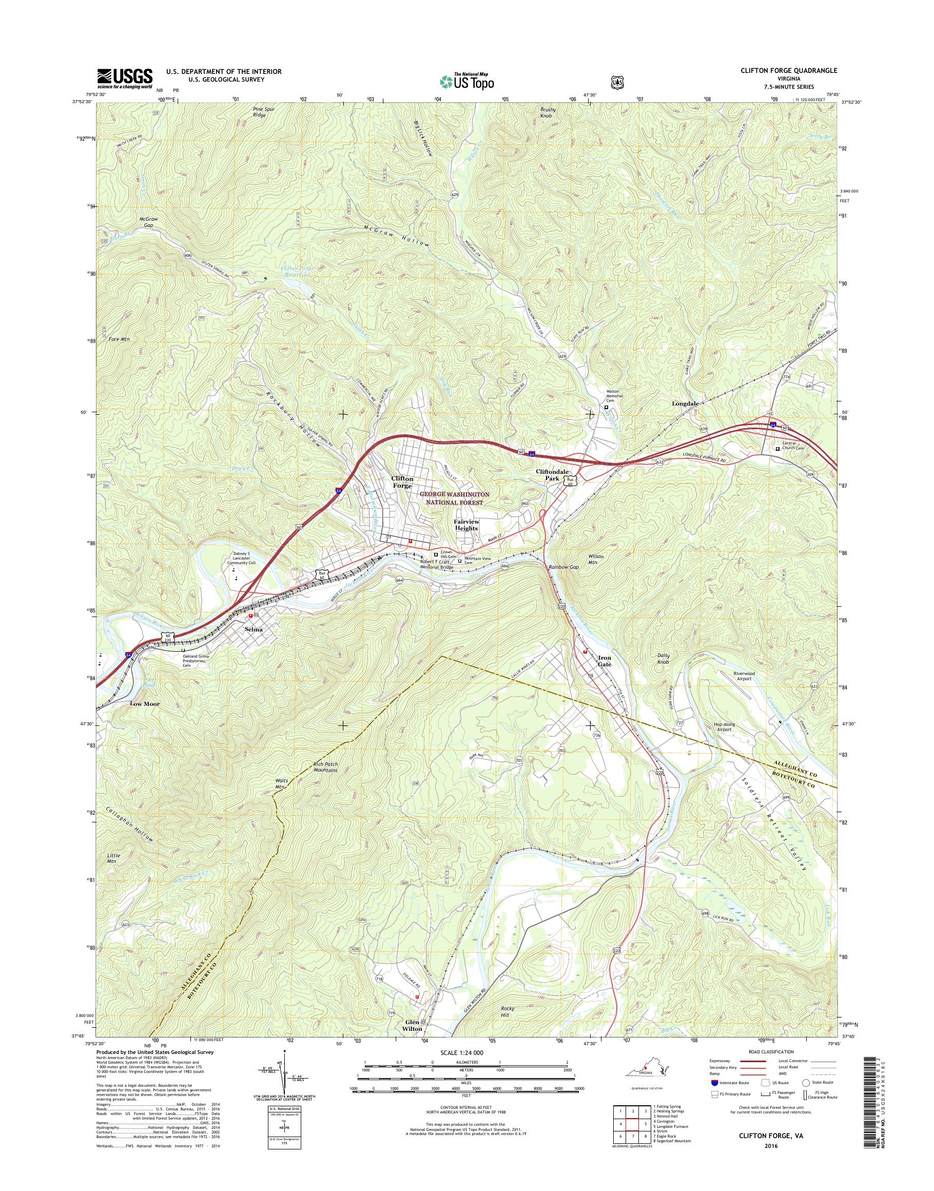 MyTopo Clifton Virginia USGS Quad Topo Map