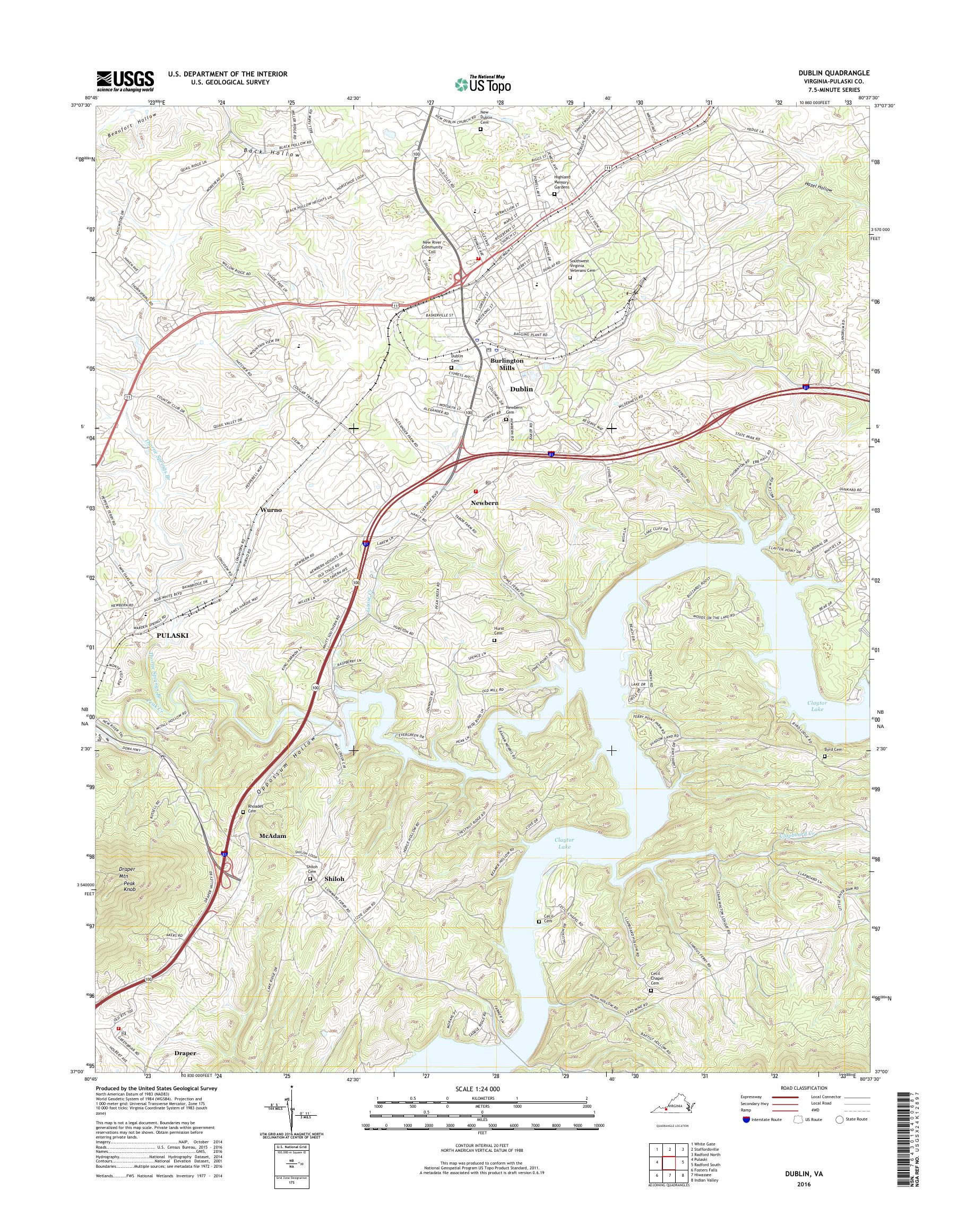 MyTopo Dublin, Virginia USGS Quad Topo Map