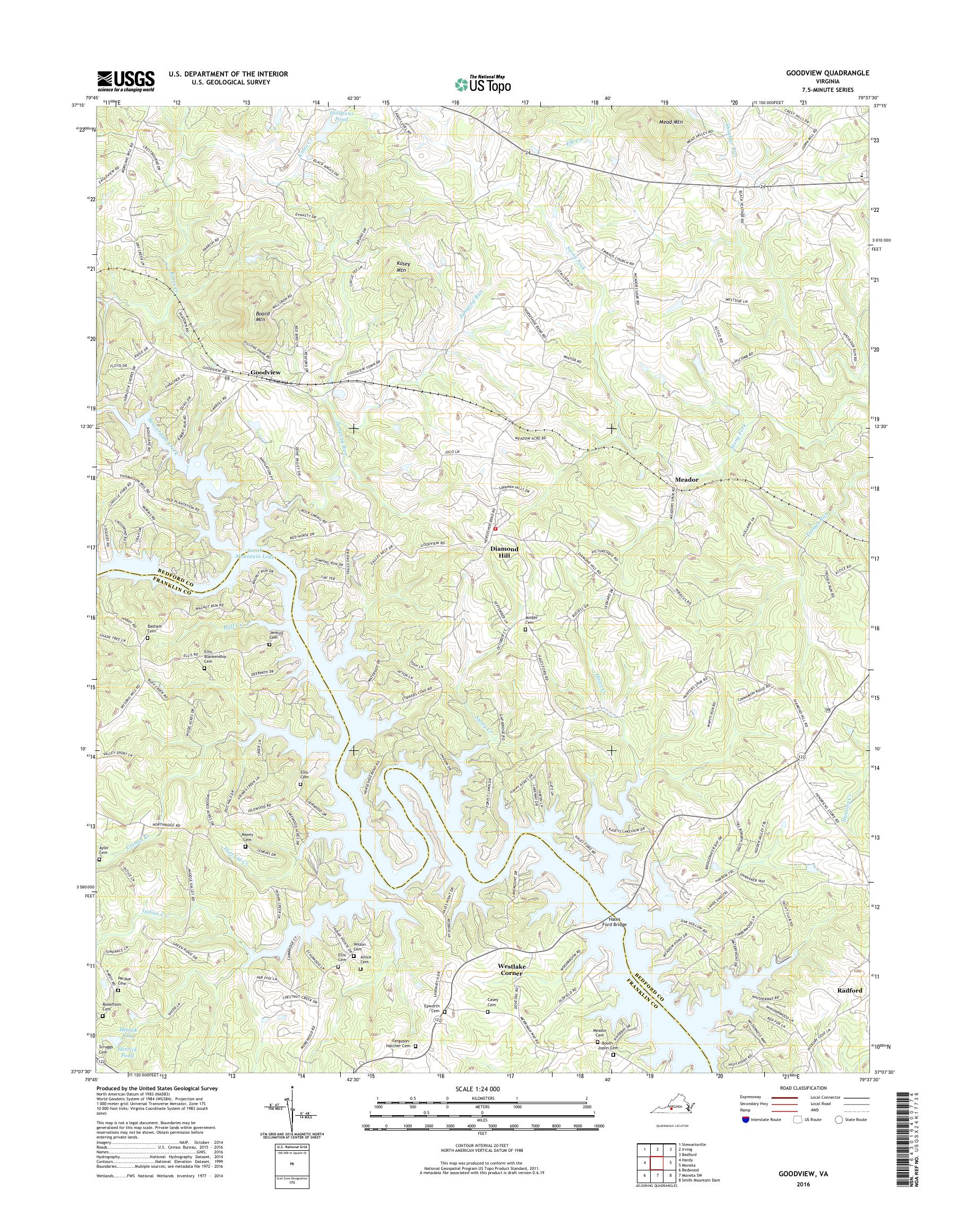 MyTopo Goodview, Virginia USGS Quad Topo Map