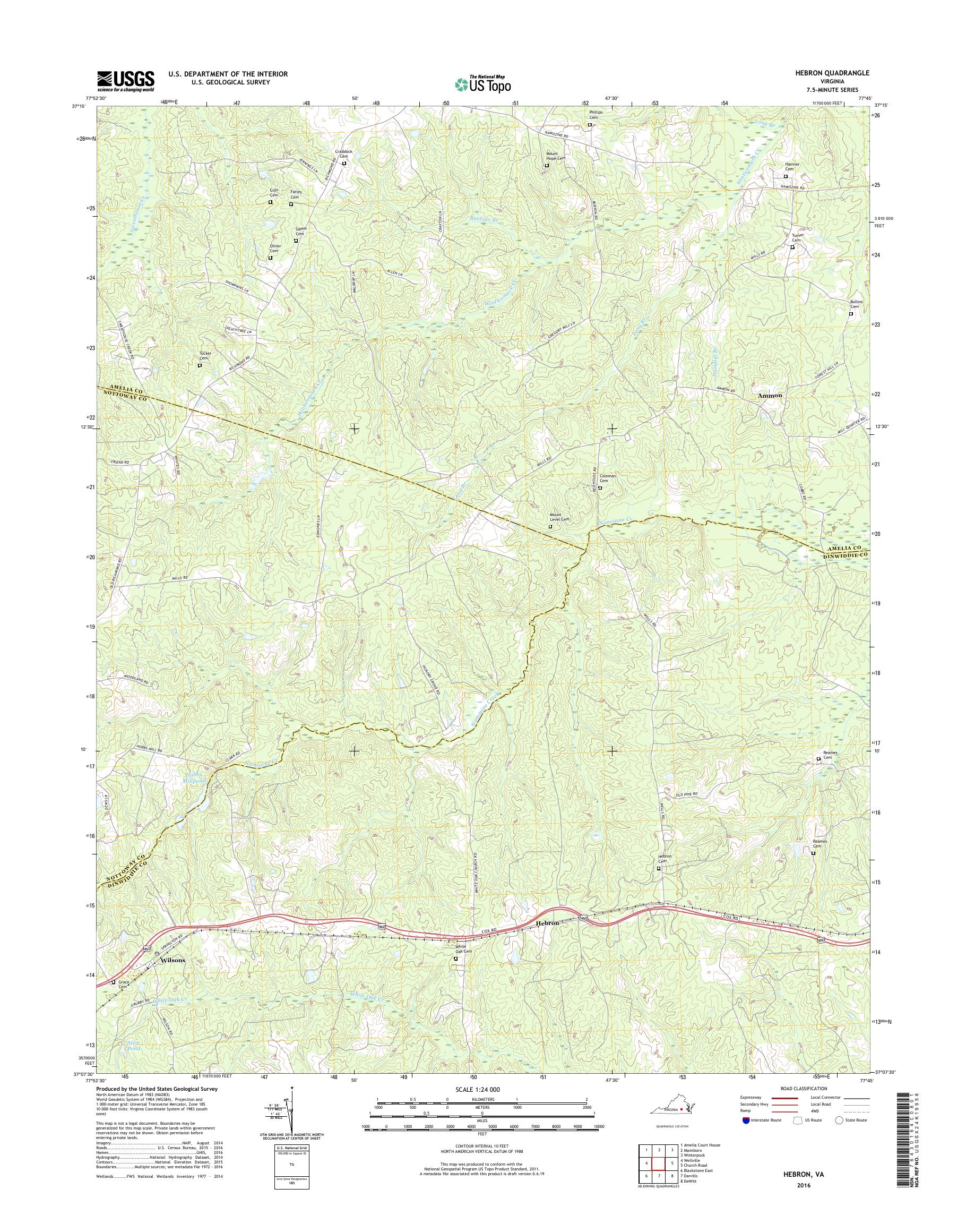 MyTopo Hebron, Virginia USGS Quad Topo Map
