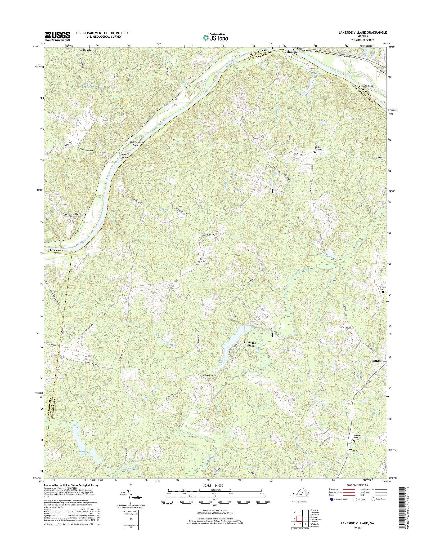 MyTopo Lakeside Village, Virginia USGS Quad Topo Map