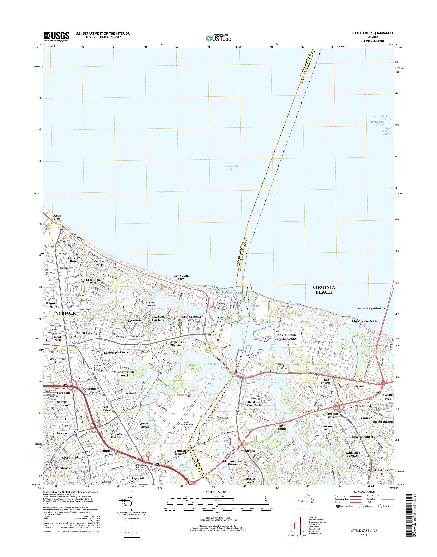 MyTopo Little Creek, Virginia USGS Quad Topo Map