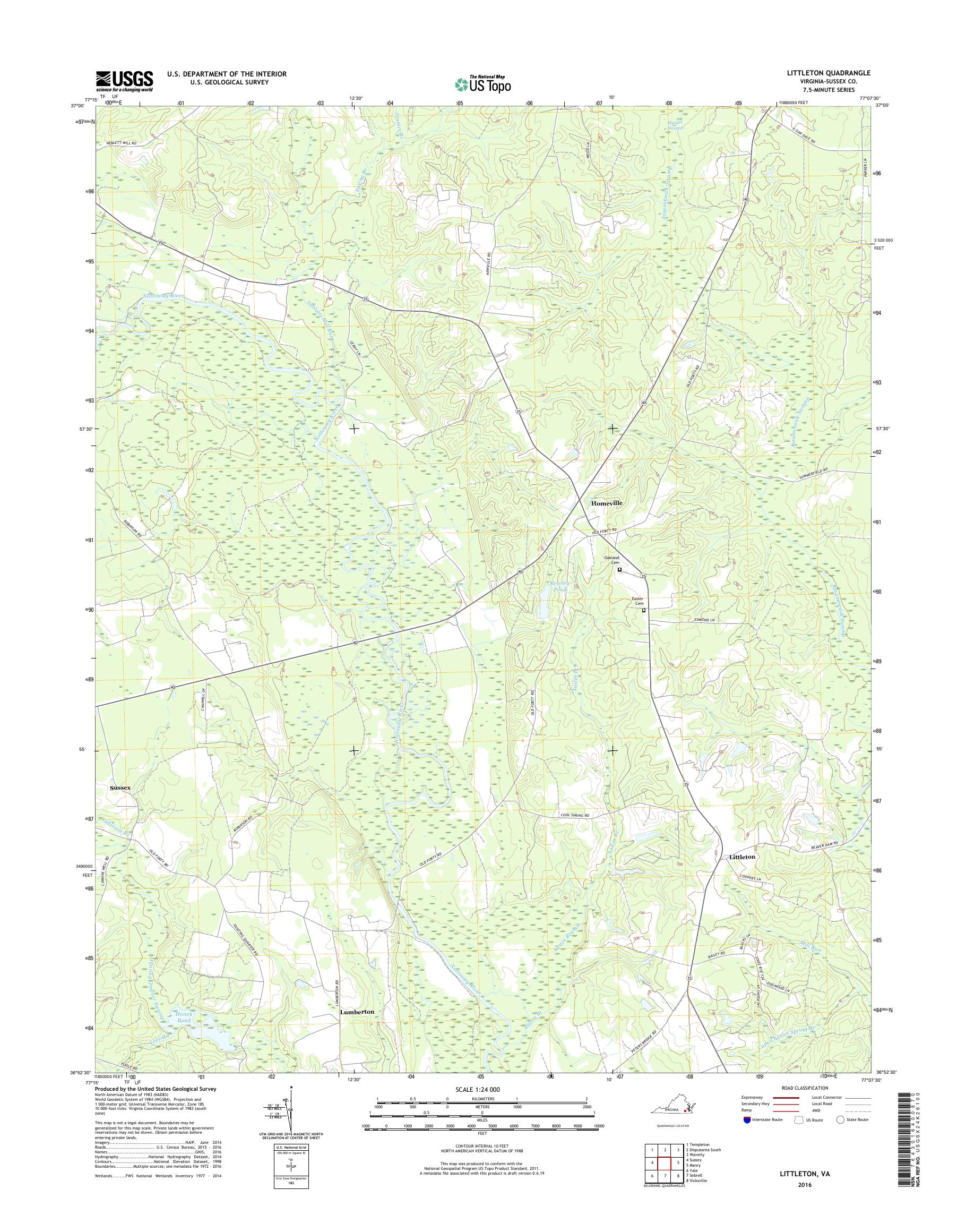 MyTopo Littleton, Virginia USGS Quad Topo Map