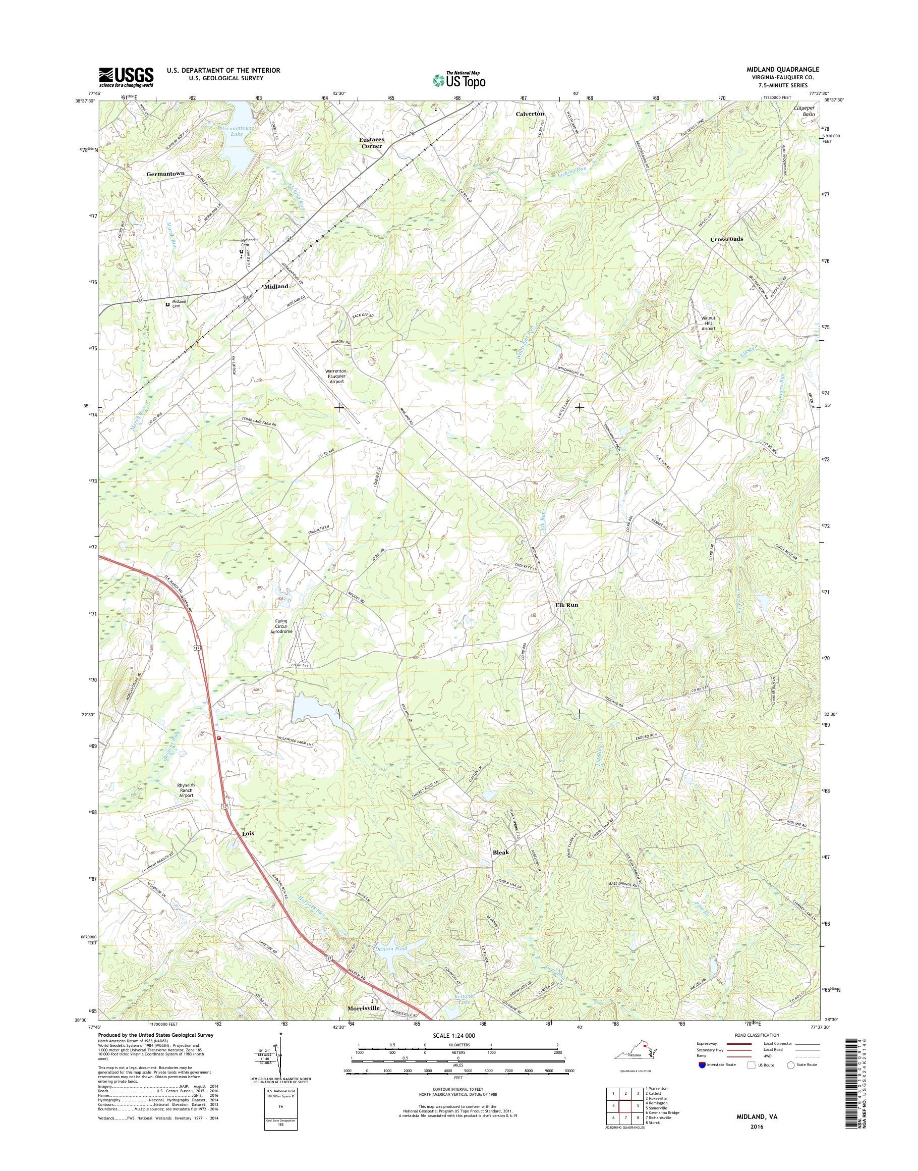 MyTopo Midland, Virginia USGS Quad Topo Map