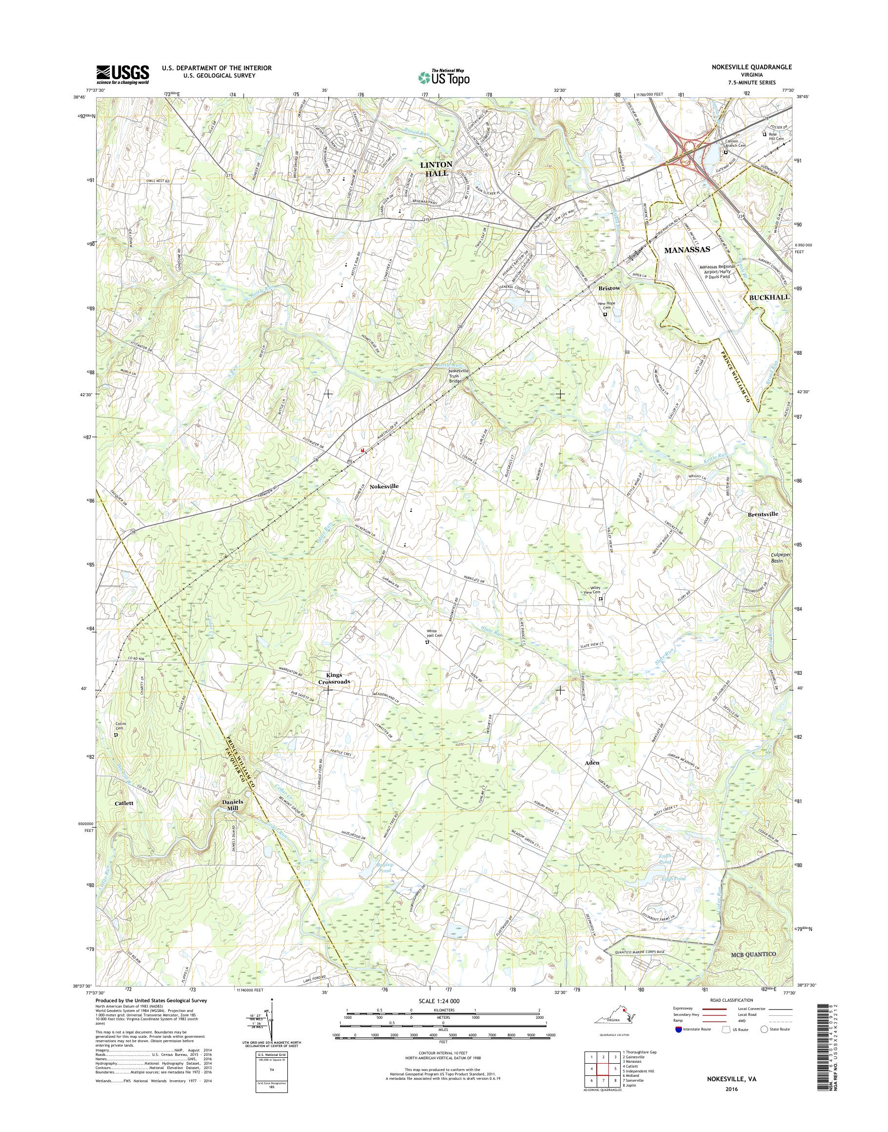 MyTopo Nokesville, Virginia USGS Quad Topo Map