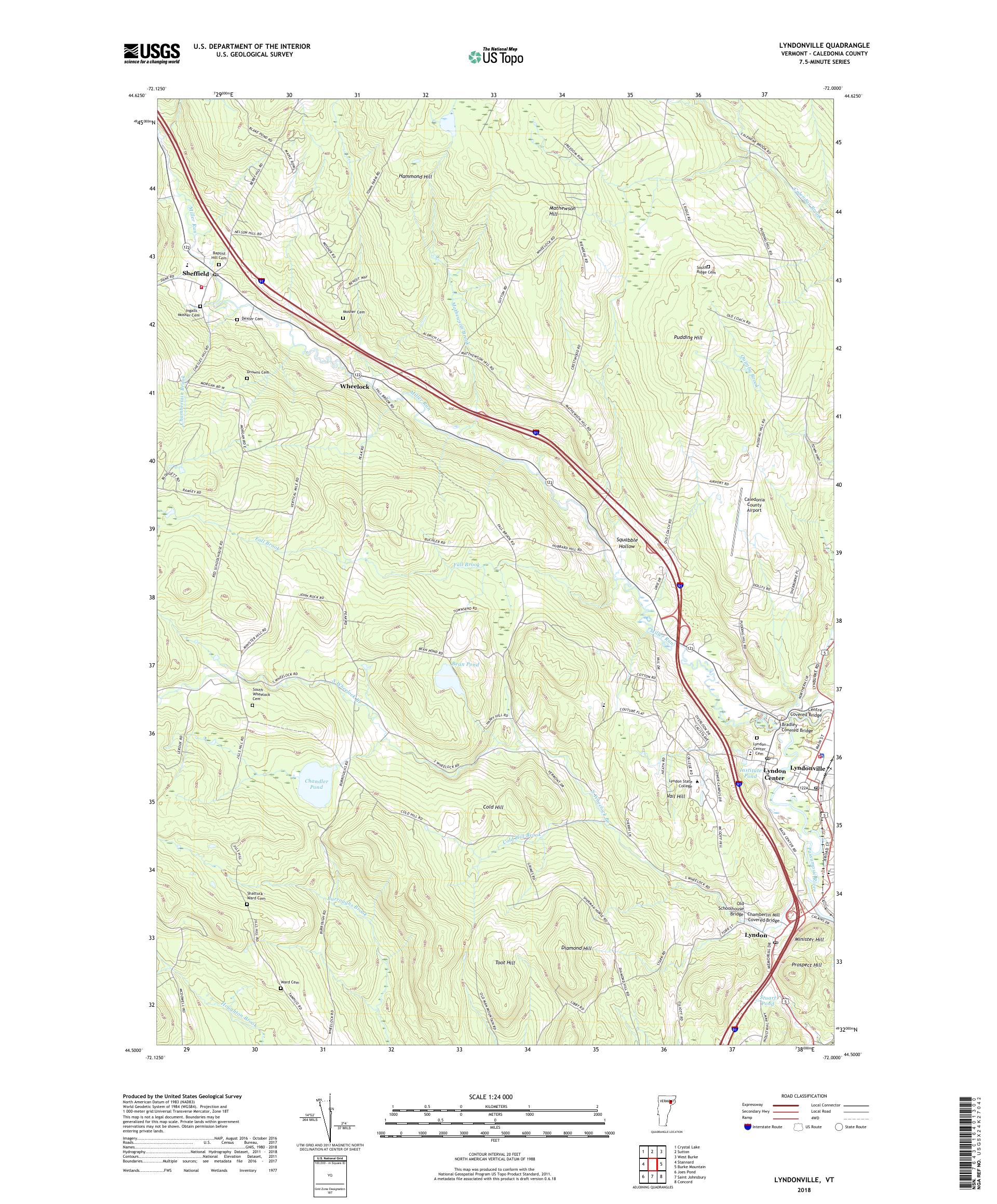MyTopo Lyndonville, Vermont USGS Quad Topo Map