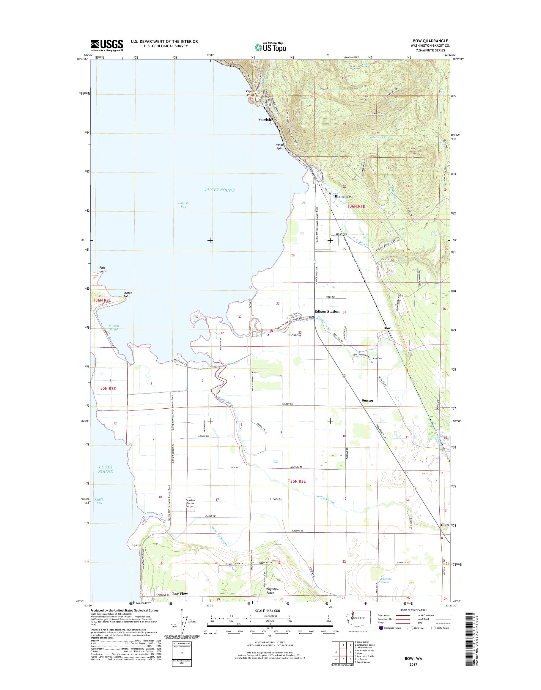 MyTopo Bow, Washington USGS Quad Topo Map