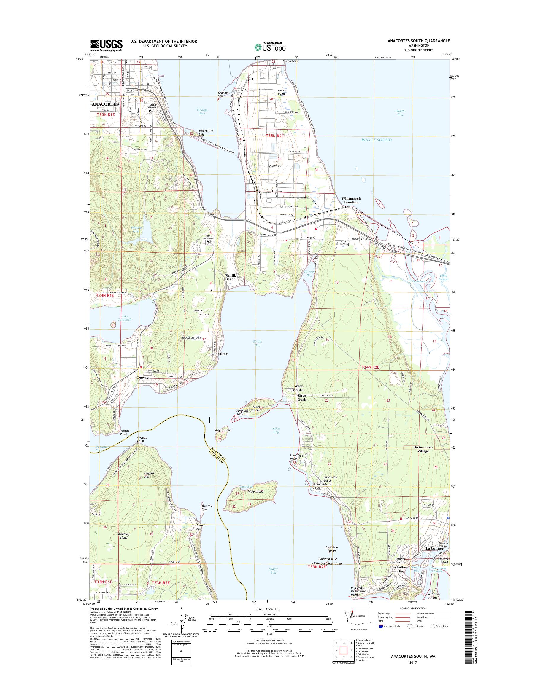 MyTopo Anacortes South, Washington USGS Quad Topo Map