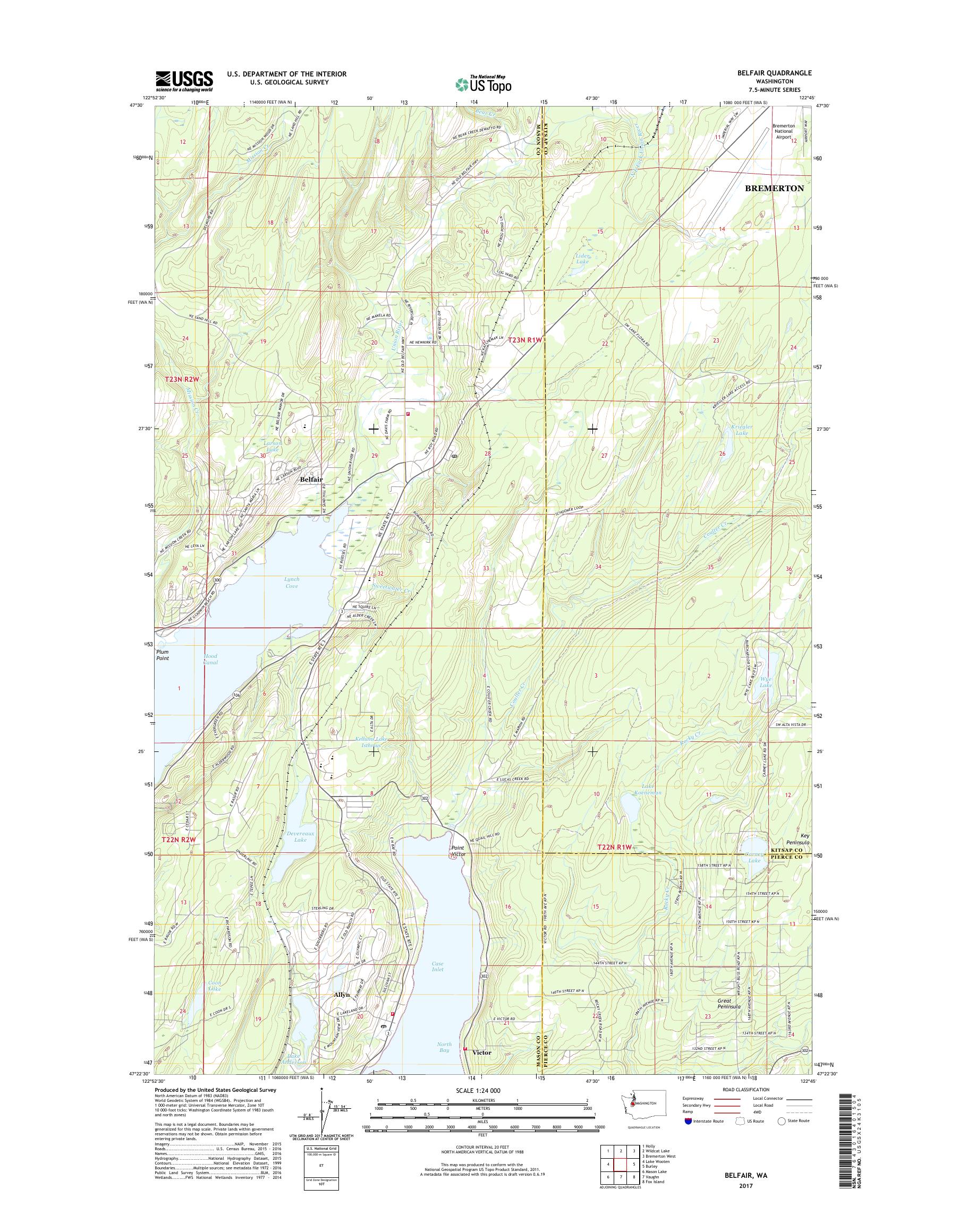MyTopo Belfair, Washington USGS Quad Topo Map