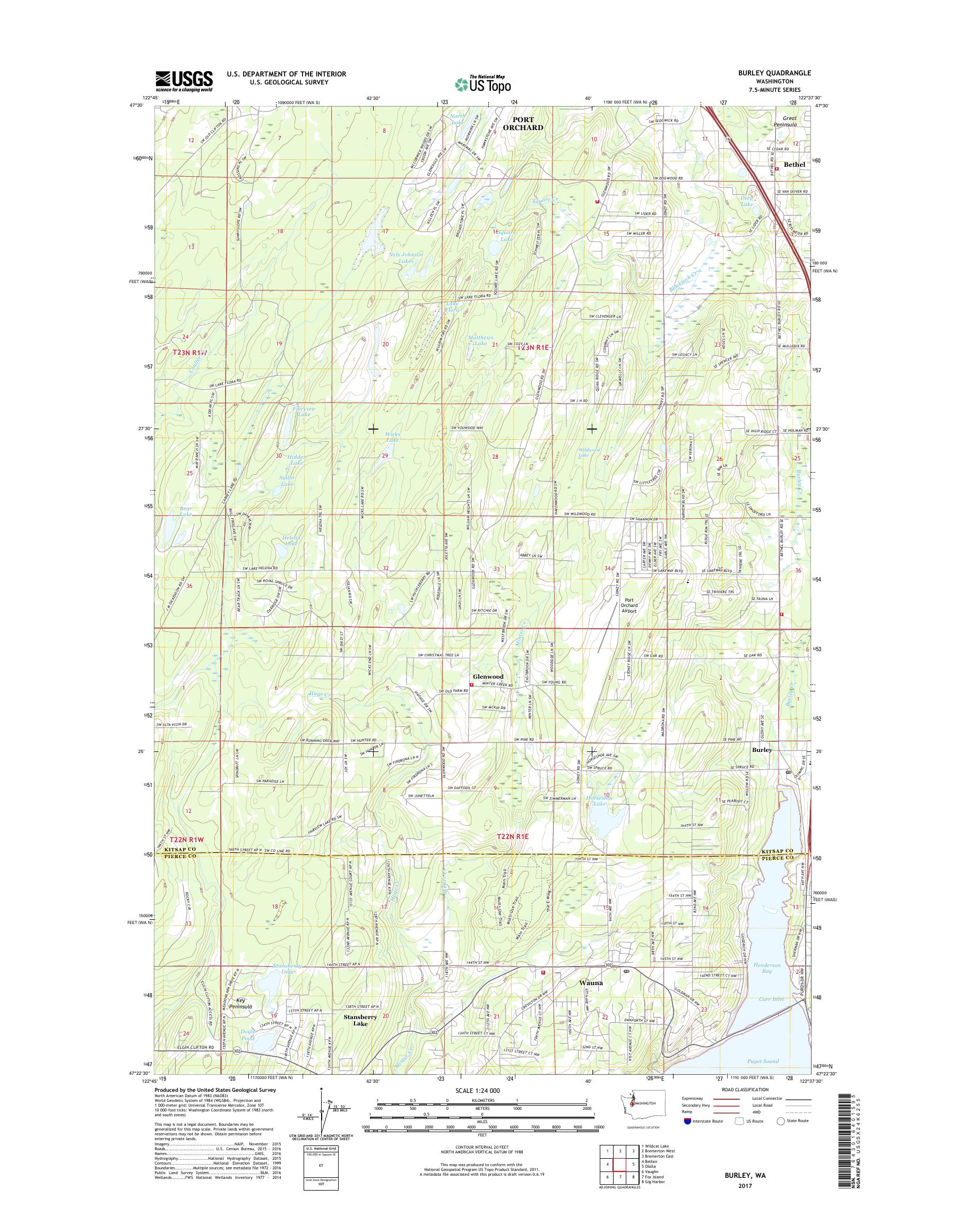 MyTopo Burley, Washington USGS Quad Topo Map