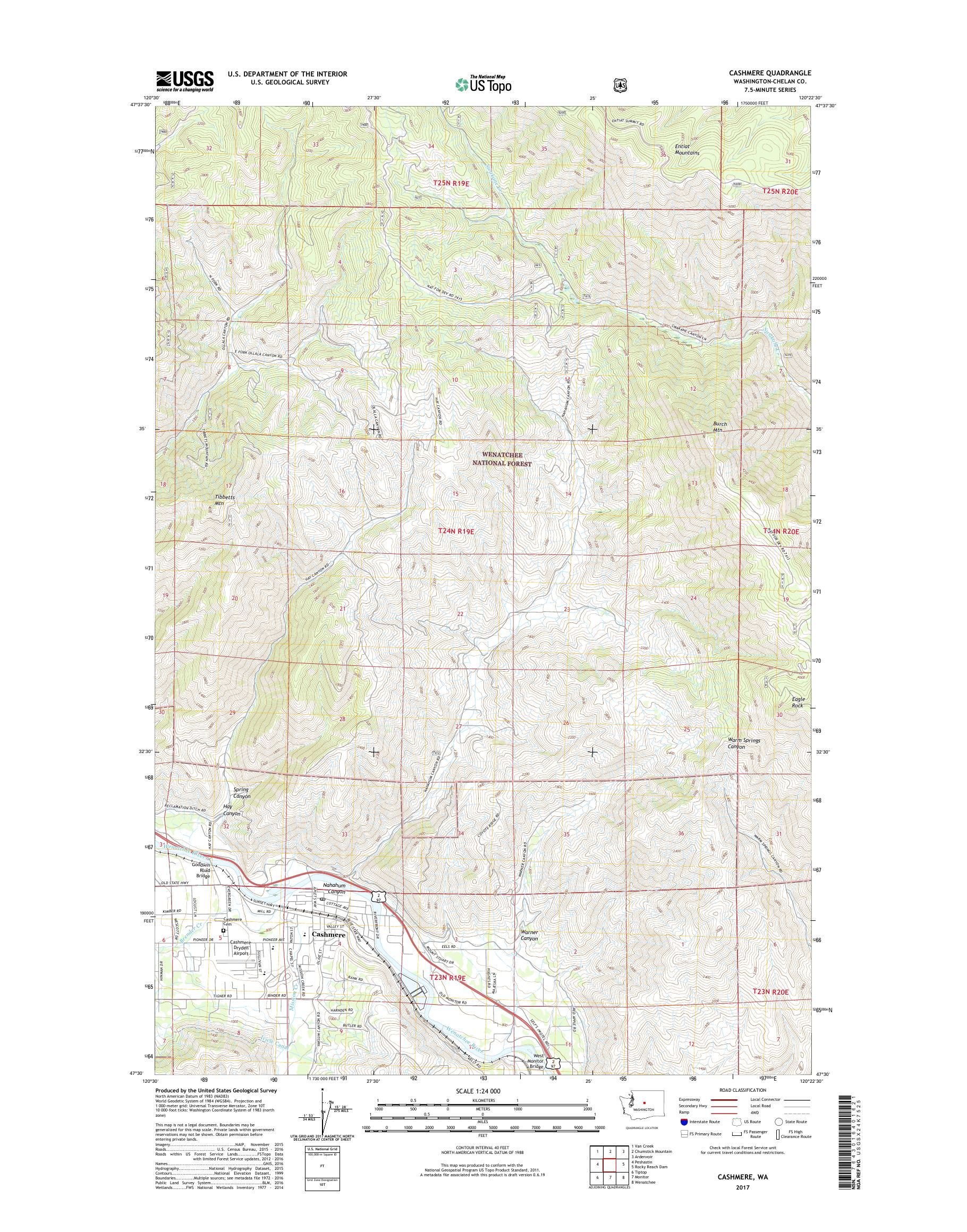 MyTopo Cashmere, Washington USGS Quad Topo Map