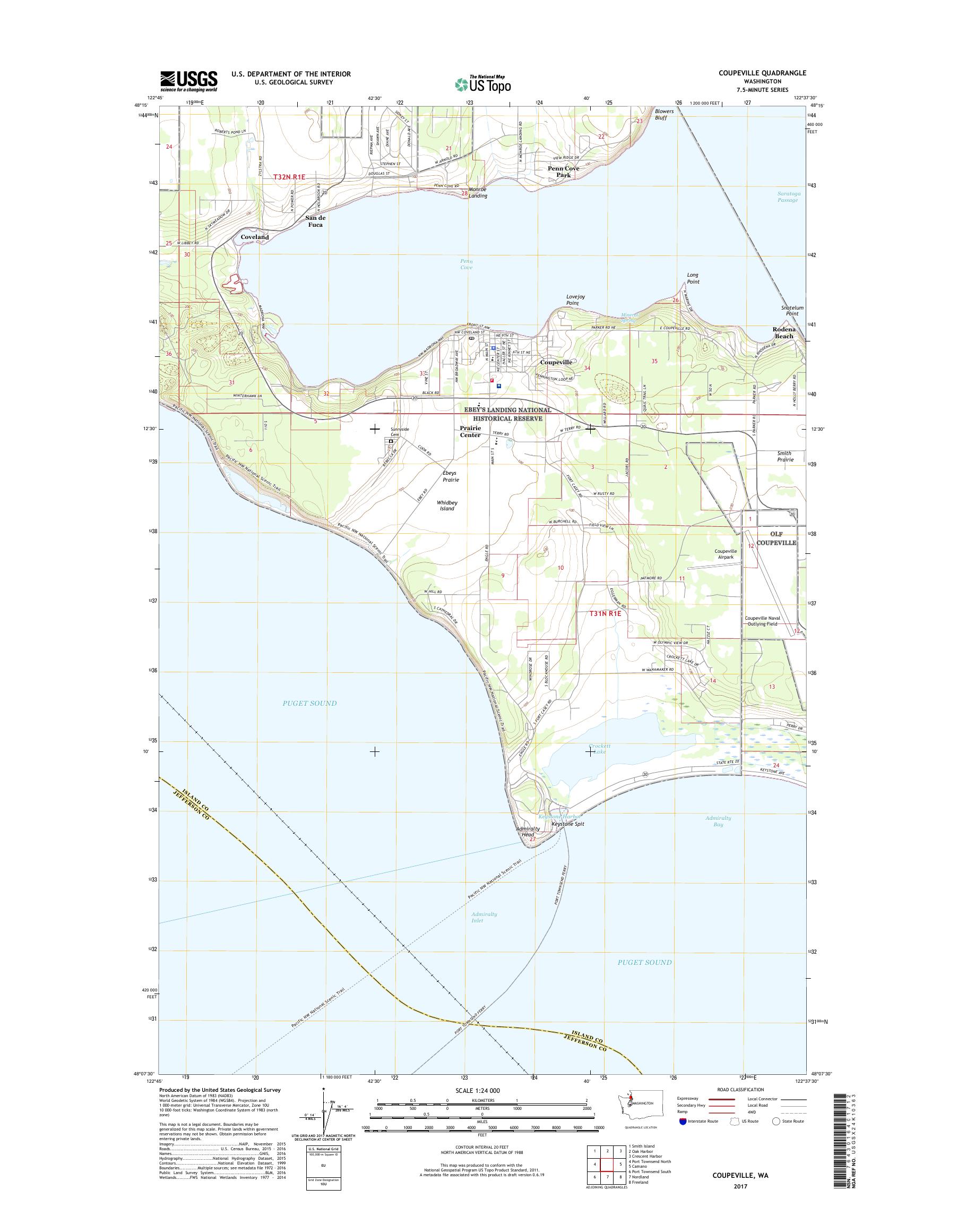 MyTopo Coupeville, Washington USGS Quad Topo Map