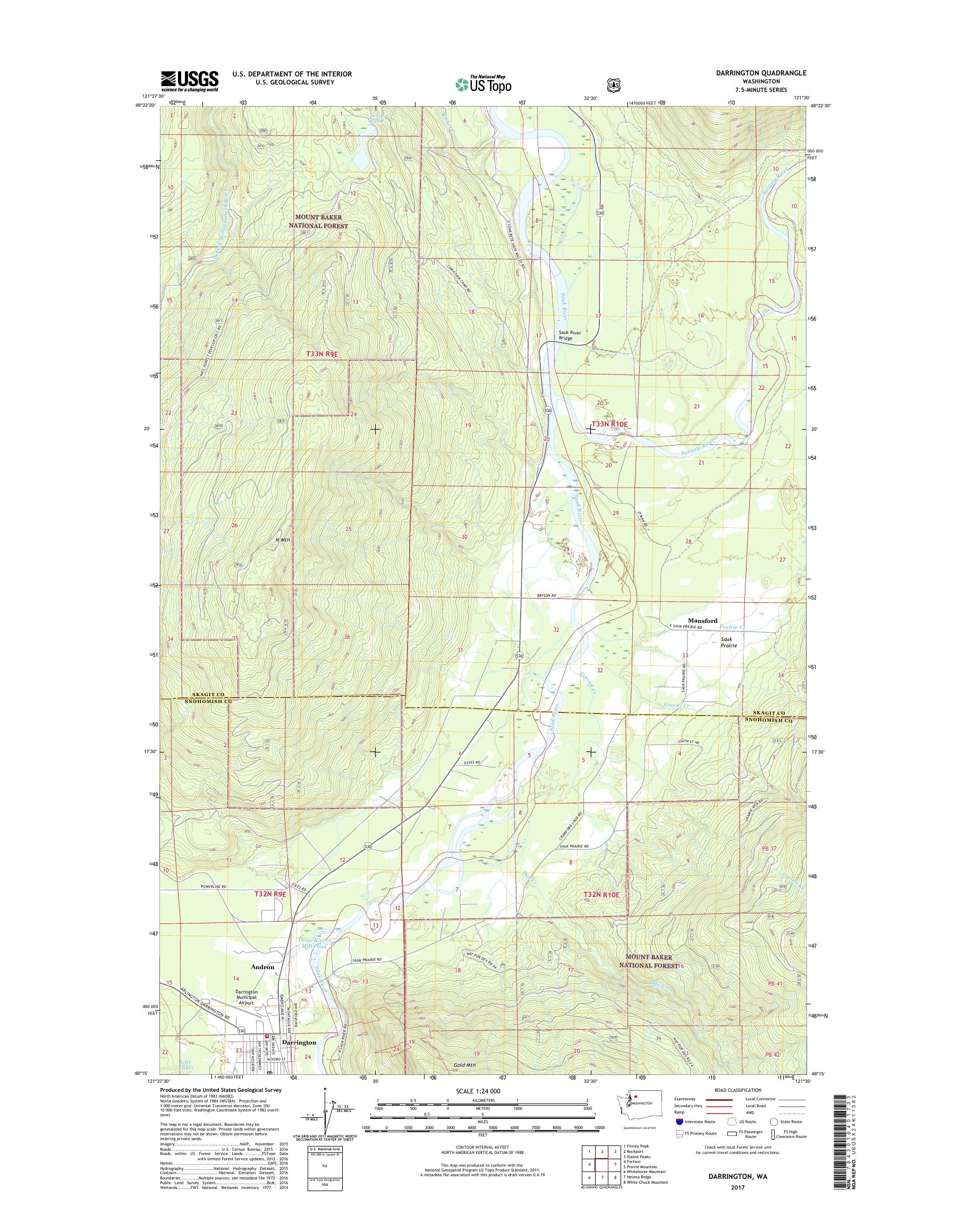 MyTopo Darrington, Washington USGS Quad Topo Map