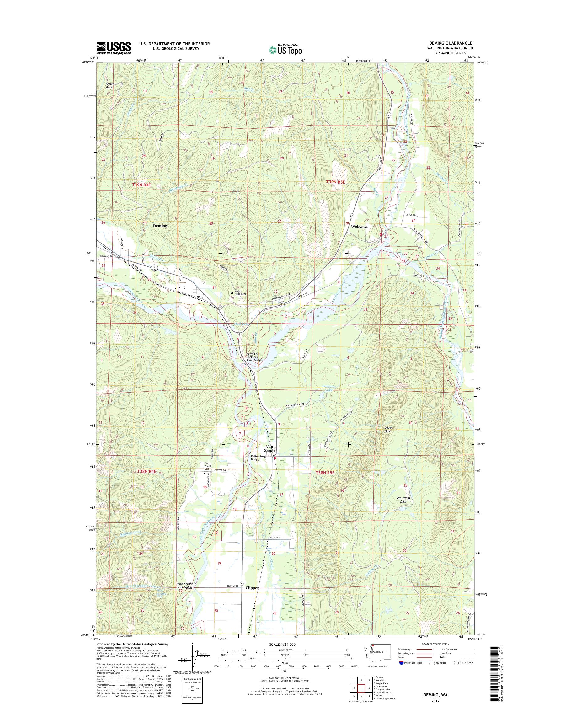 MyTopo Deming, Washington USGS Quad Topo Map