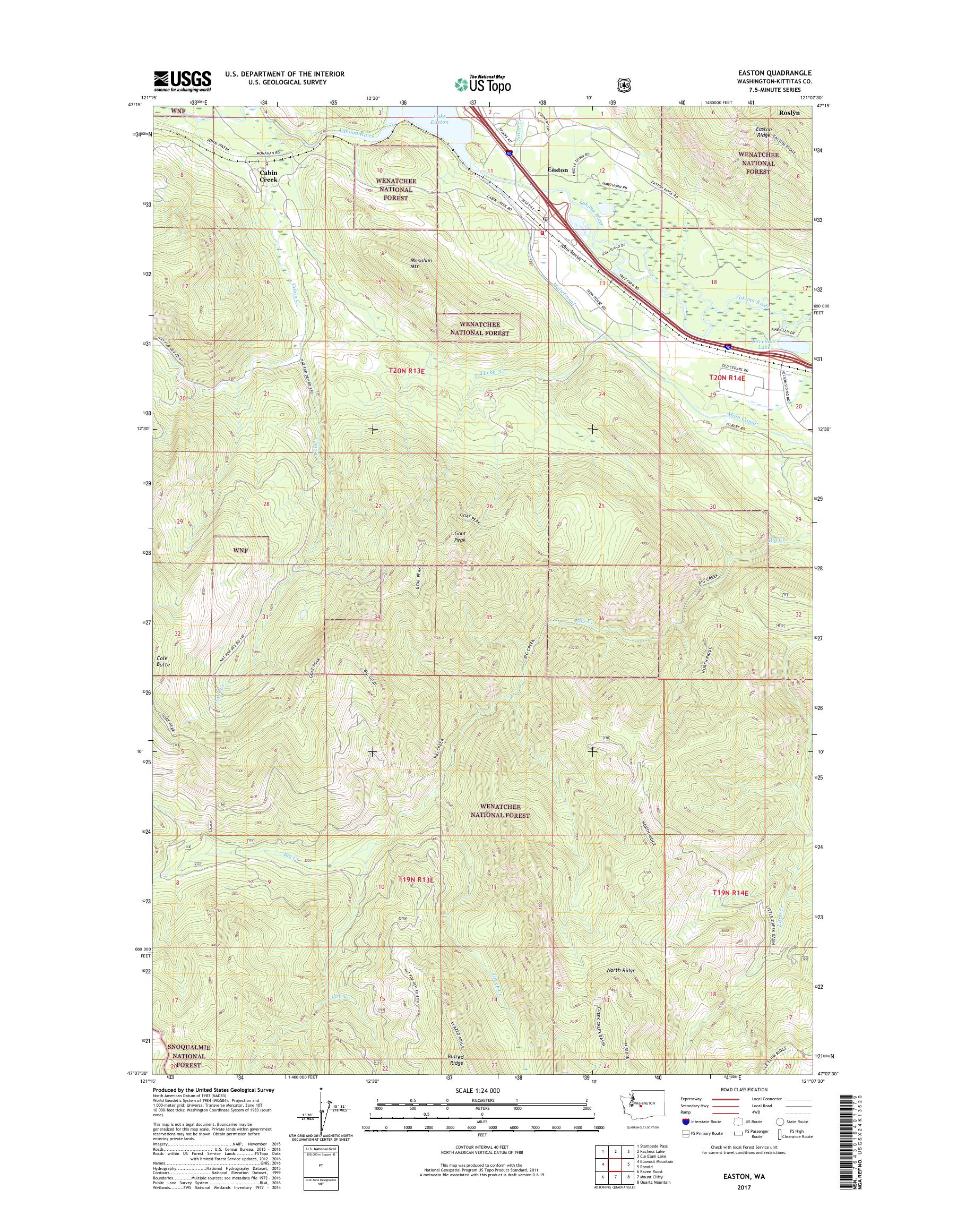 MyTopo Easton, Washington USGS Quad Topo Map
