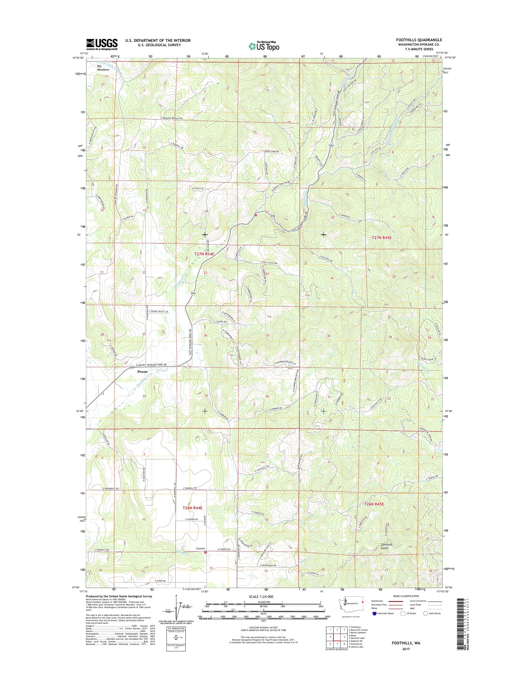MyTopo Foothills, Washington USGS Quad Topo Map