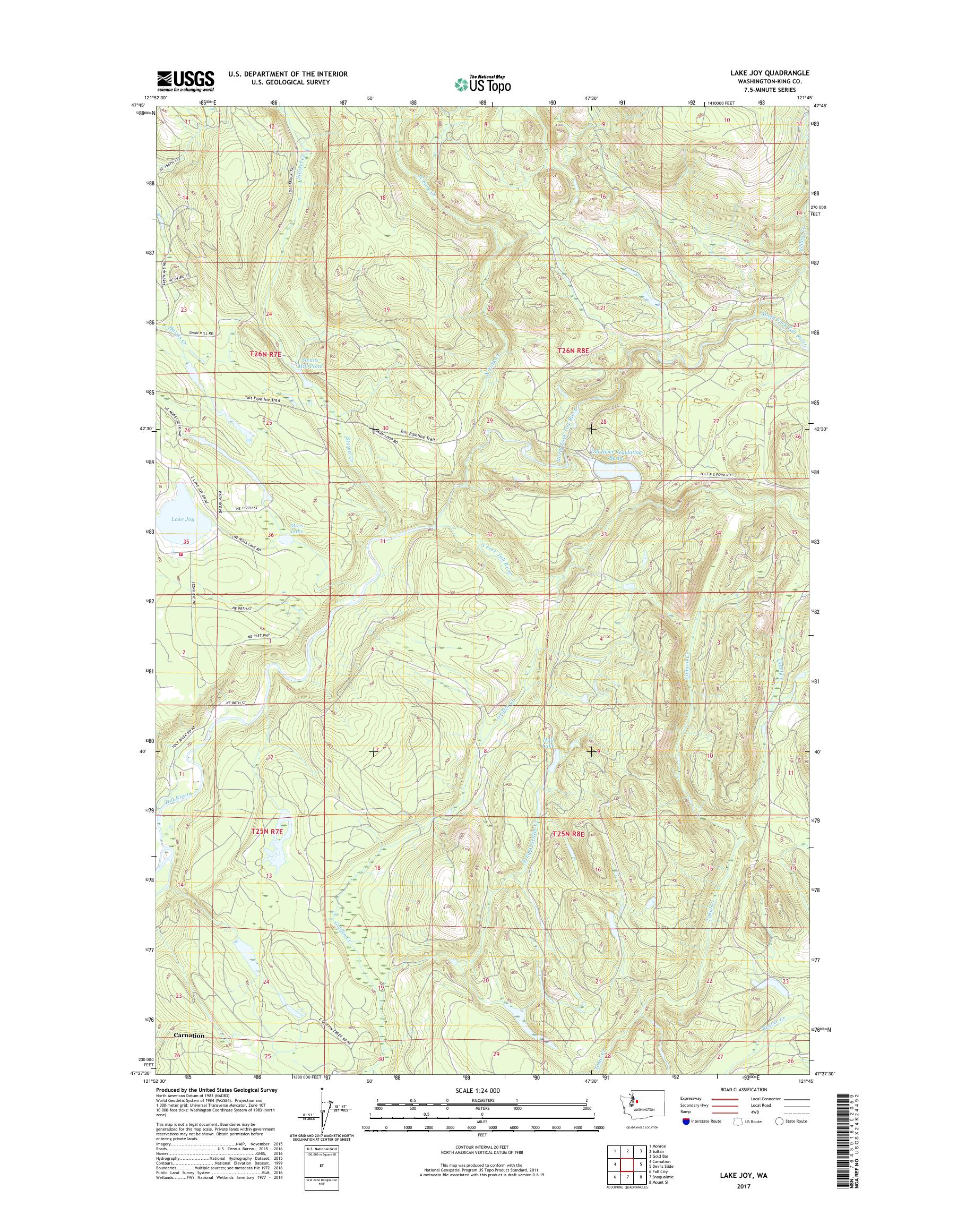 MyTopo Lake Joy, Washington USGS Quad Topo Map