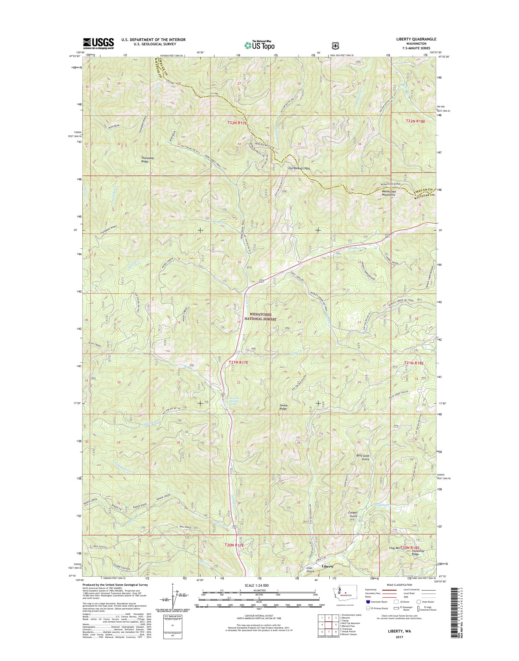 MyTopo Liberty, Washington USGS Quad Topo Map