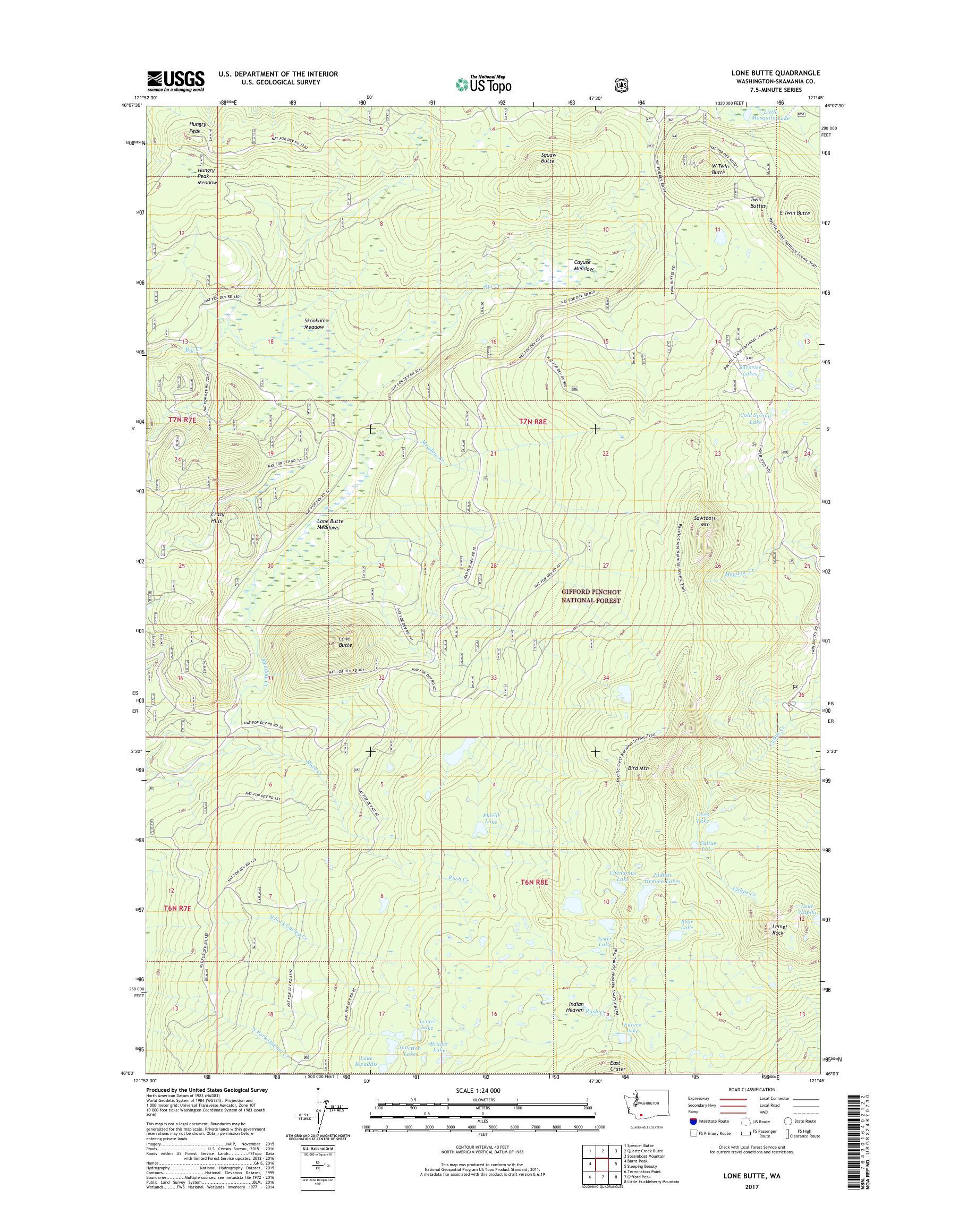 MyTopo Lone Butte, Washington USGS Quad Topo Map