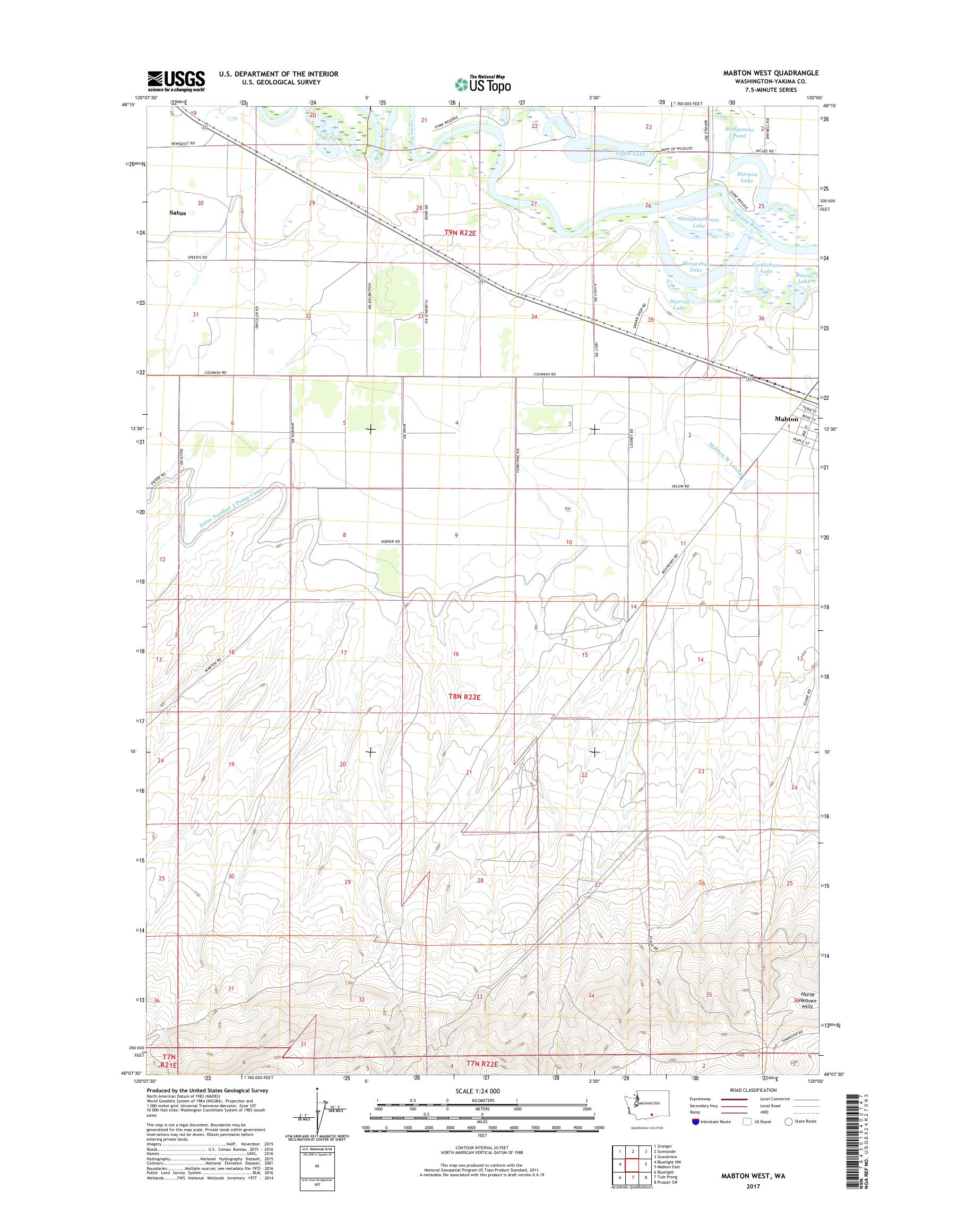 MyTopo Mabton West, Washington USGS Quad Topo Map