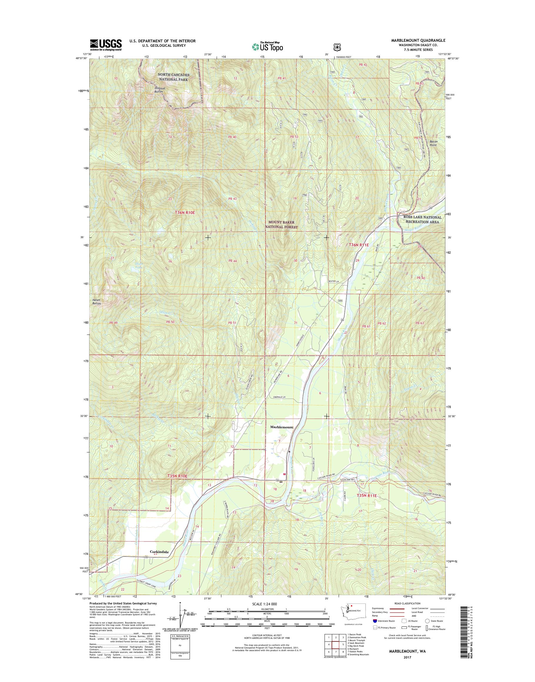 MyTopo Marblemount, Washington USGS Quad Topo Map