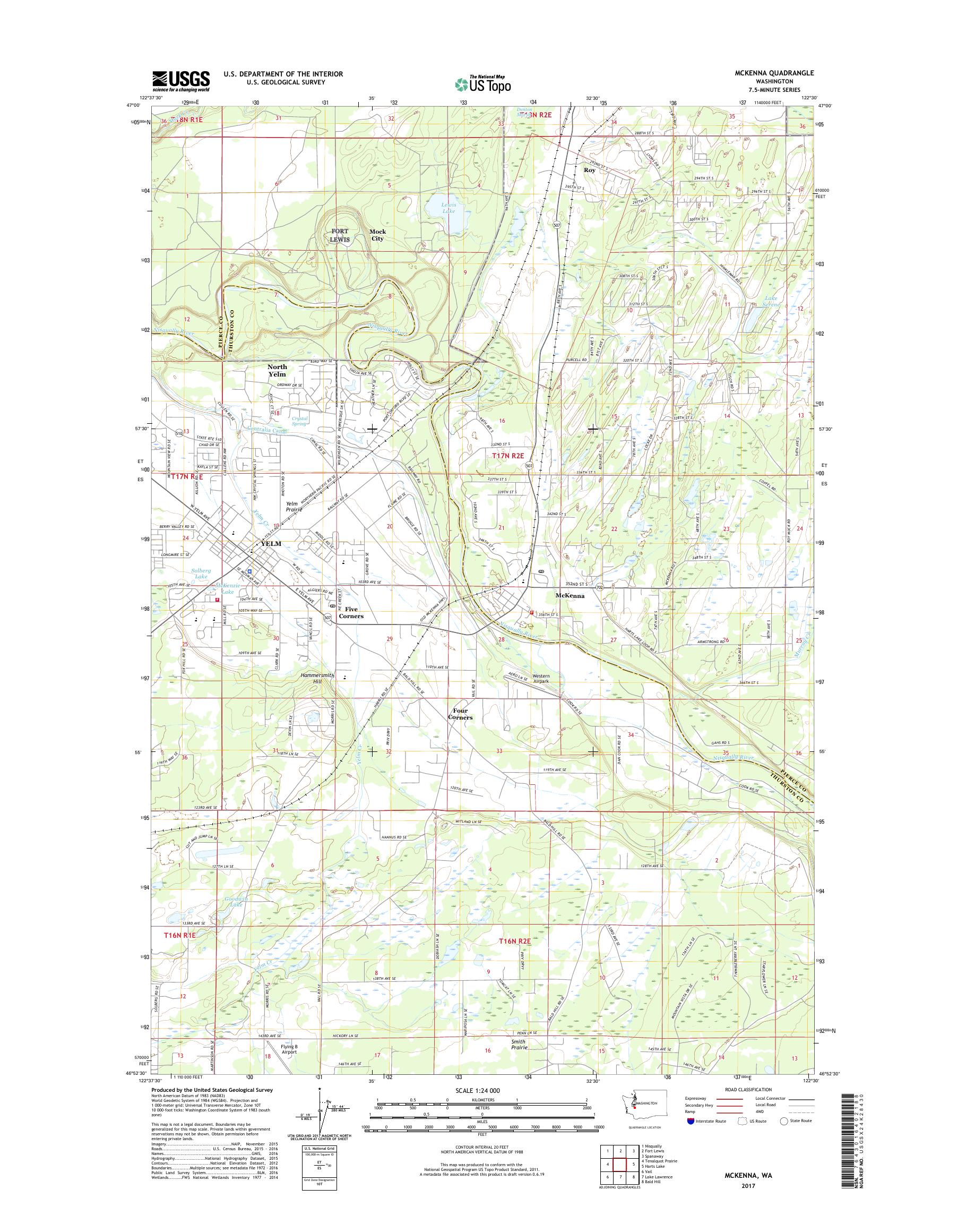 MyTopo McKenna, Washington USGS Quad Topo Map