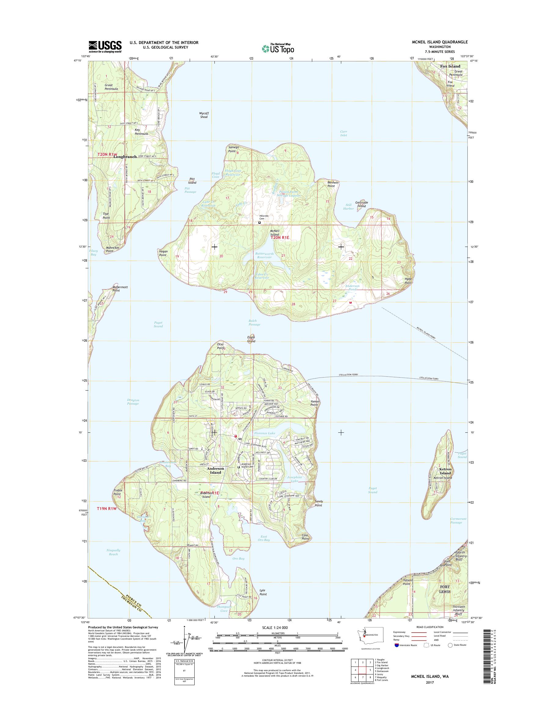 MyTopo McNeil Island, Washington USGS Quad Topo Map