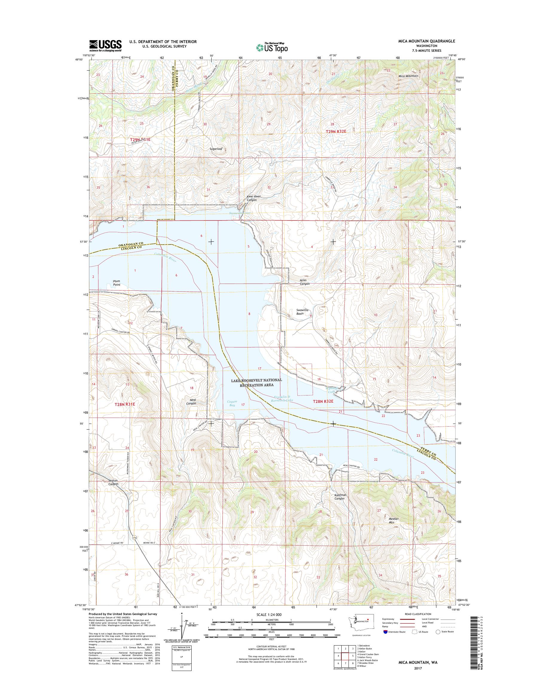 MyTopo Mica Mountain, Washington USGS Quad Topo Map