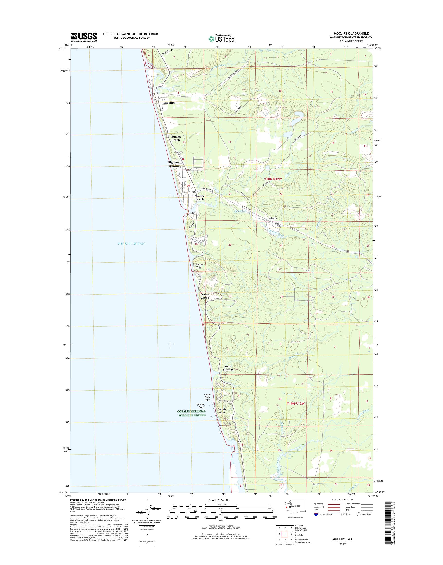 MyTopo Moclips, Washington USGS Quad Topo Map