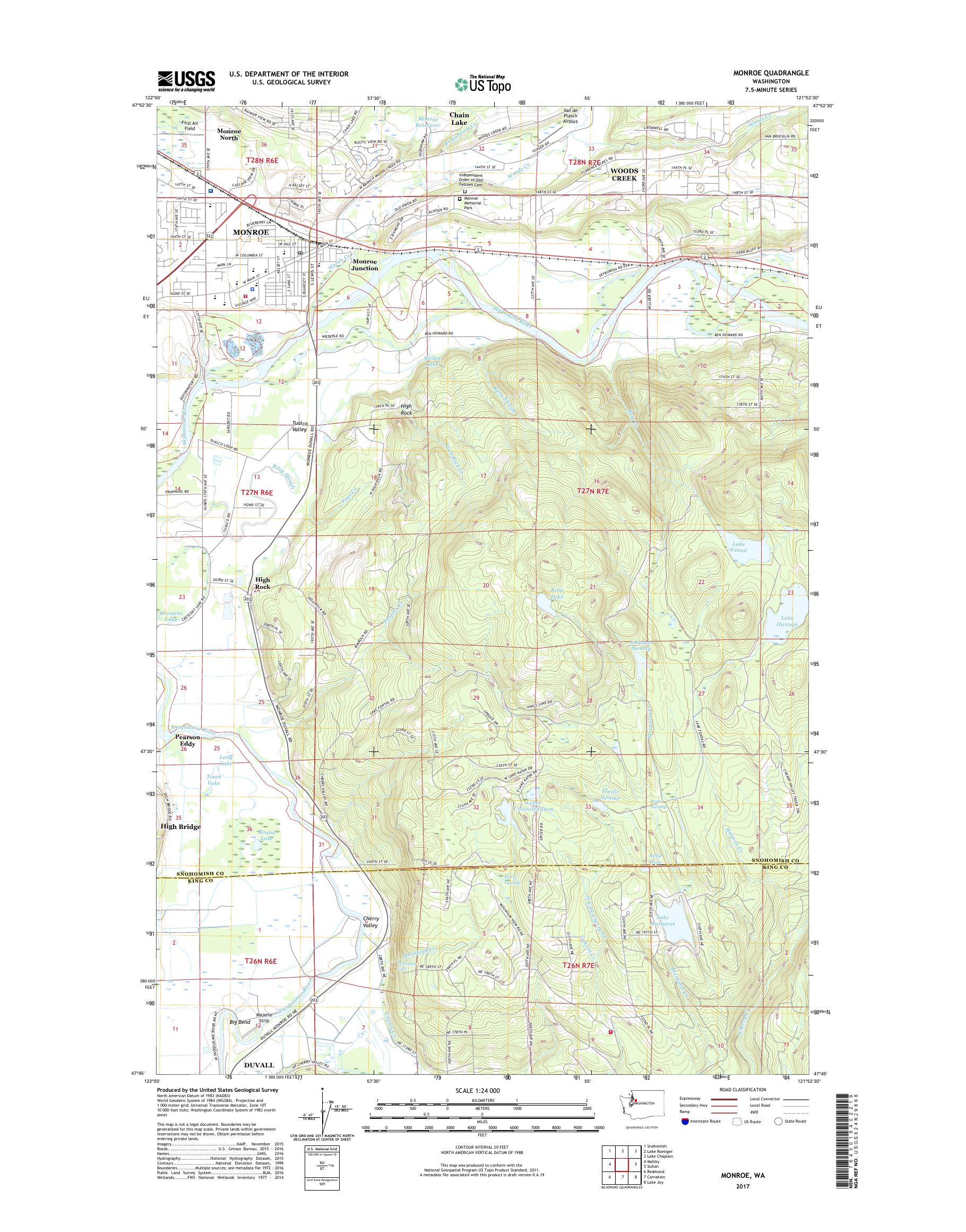 MyTopo Monroe, Washington USGS Quad Topo Map