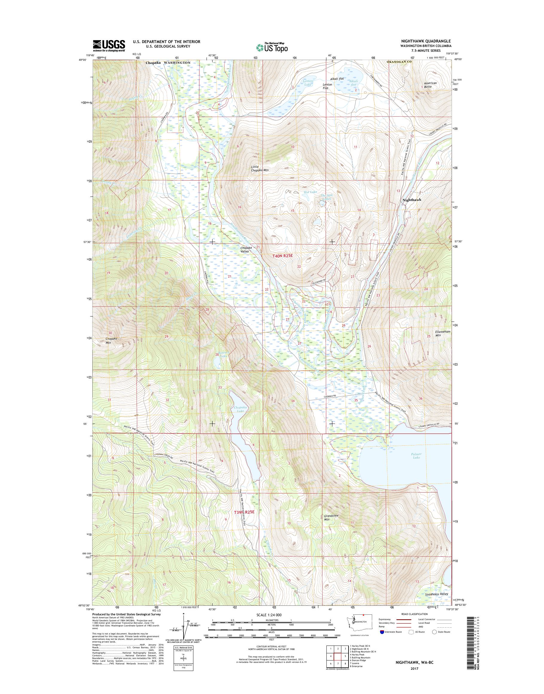MyTopo Nighthawk, Washington USGS Quad Topo Map