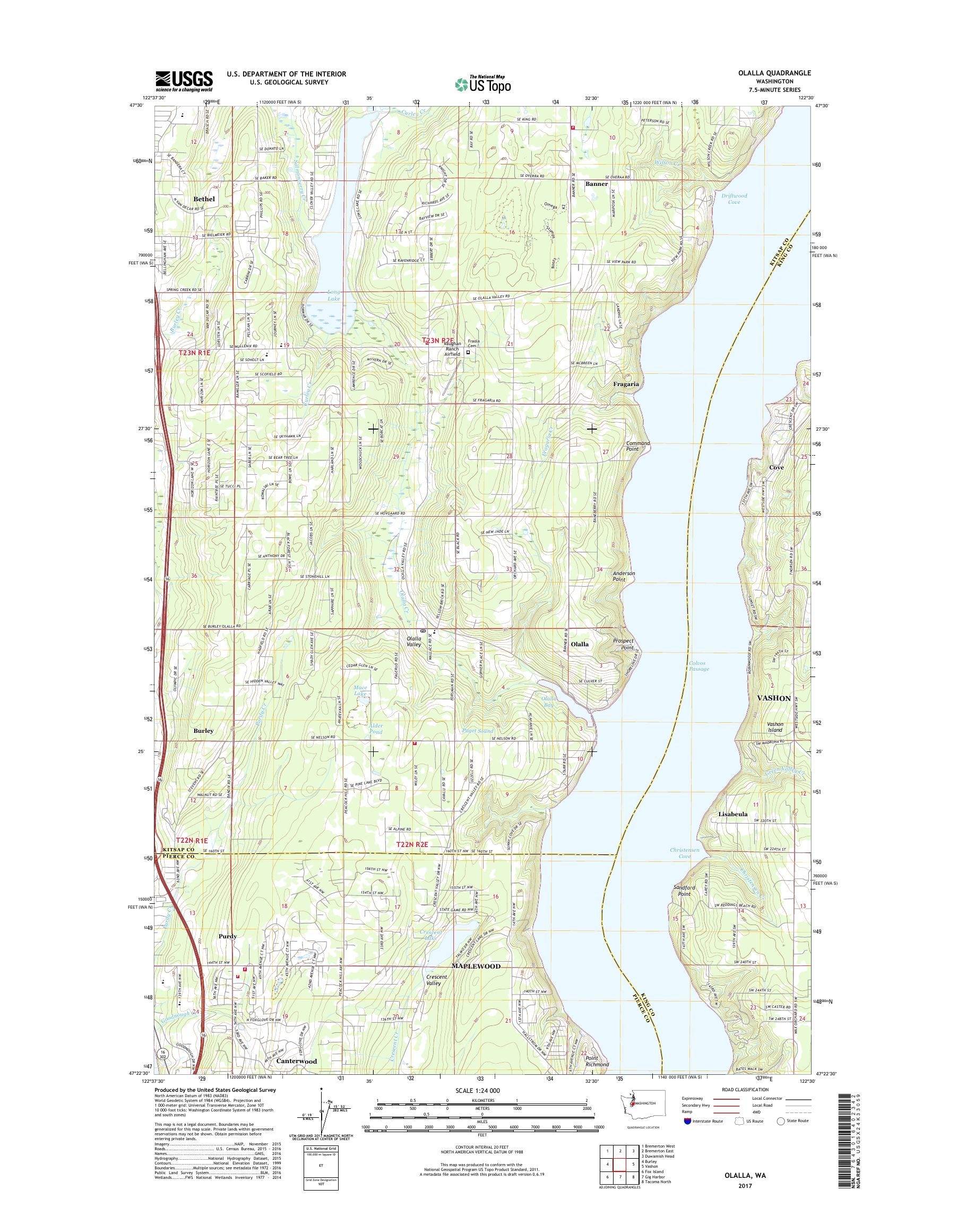MyTopo Olalla, Washington USGS Quad Topo Map