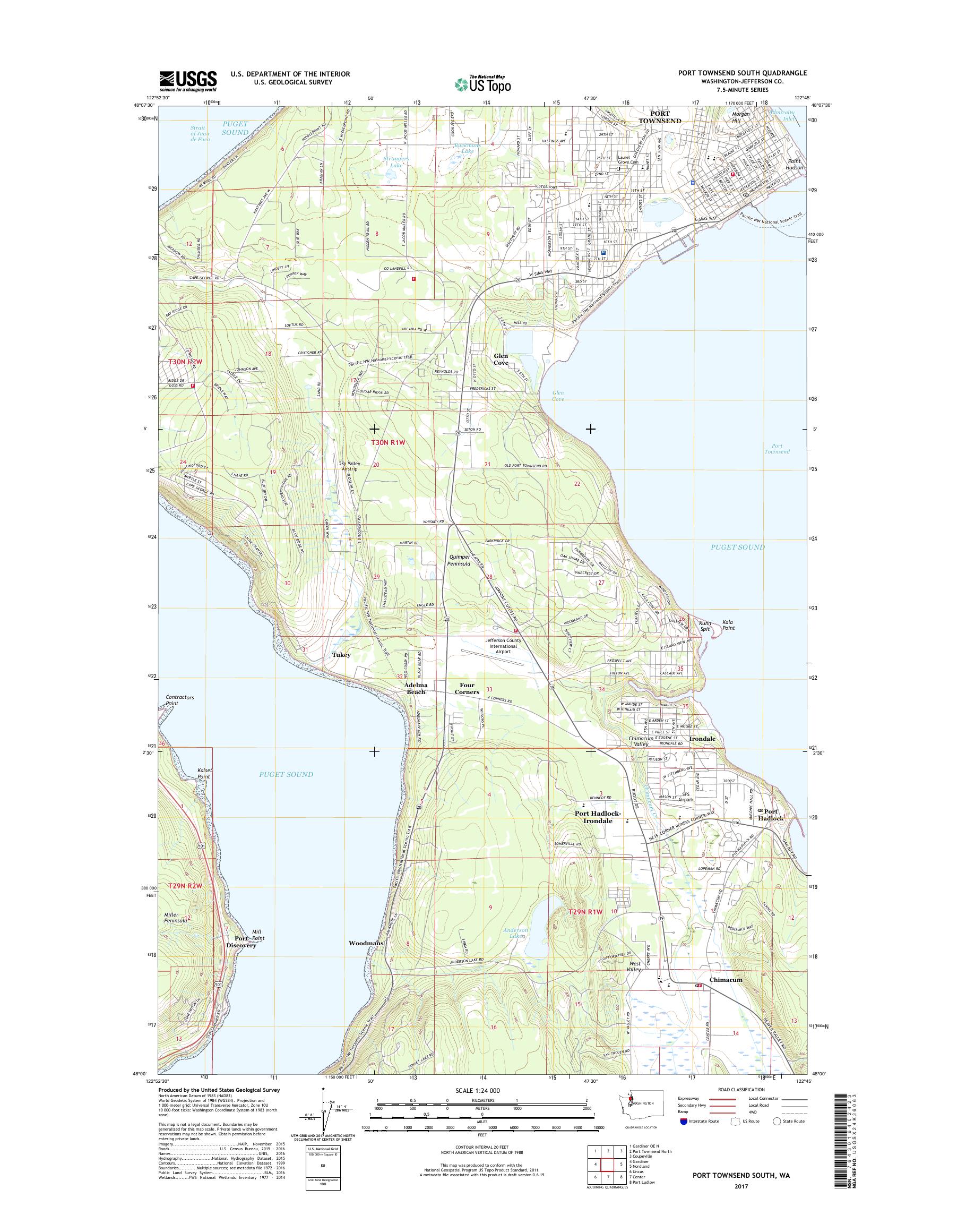 MyTopo Port Townsend South, Washington USGS Quad Topo Map