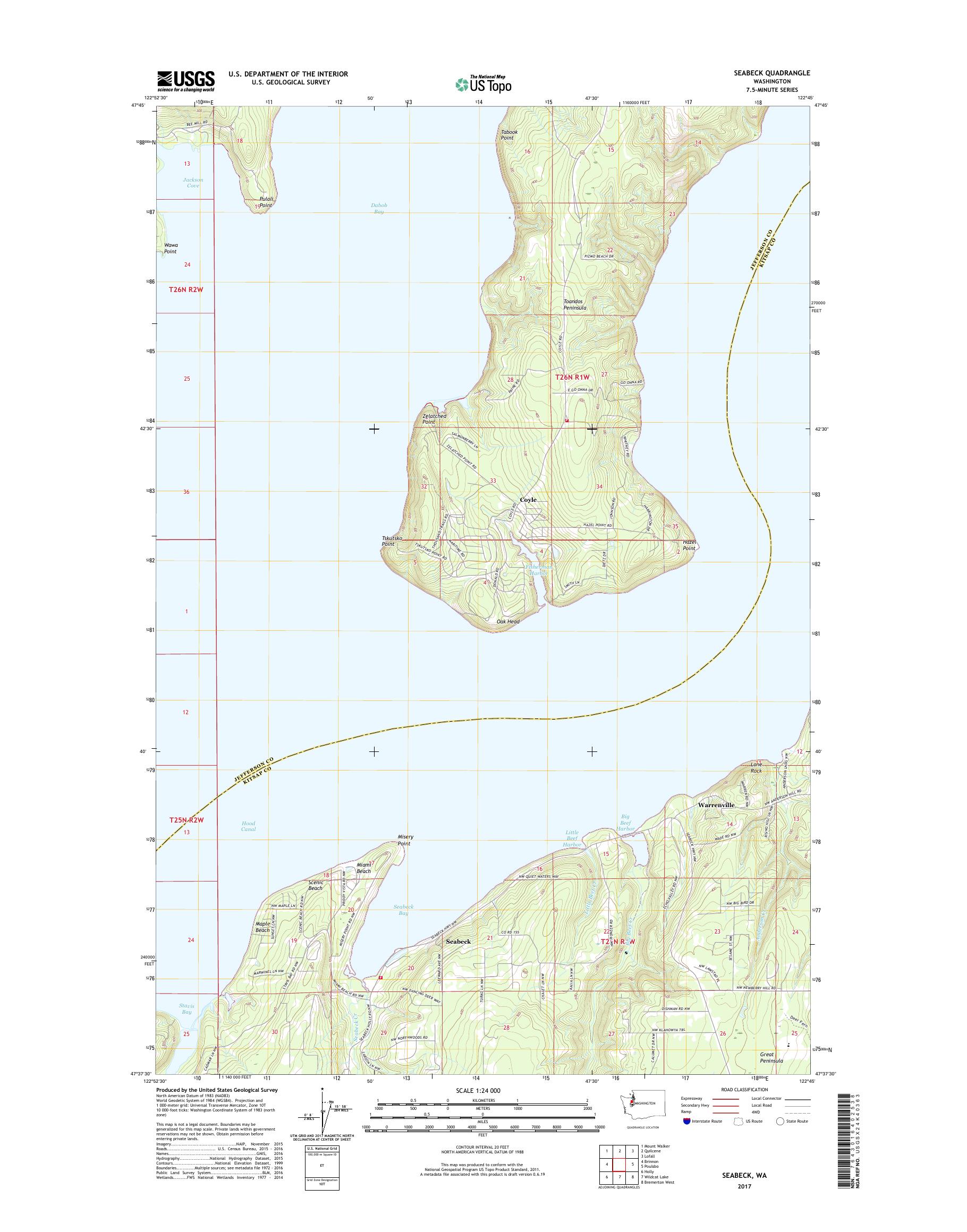 MyTopo Seabeck, Washington USGS Quad Topo Map
