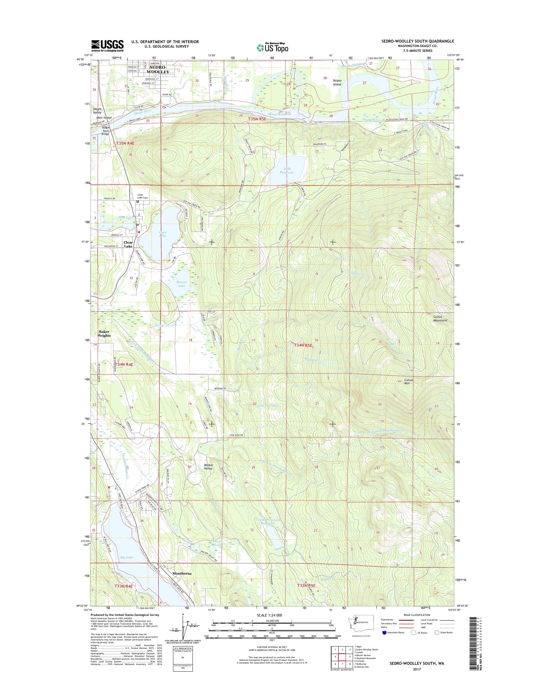 MyTopo SedroWoolley South, Washington USGS Quad Topo Map