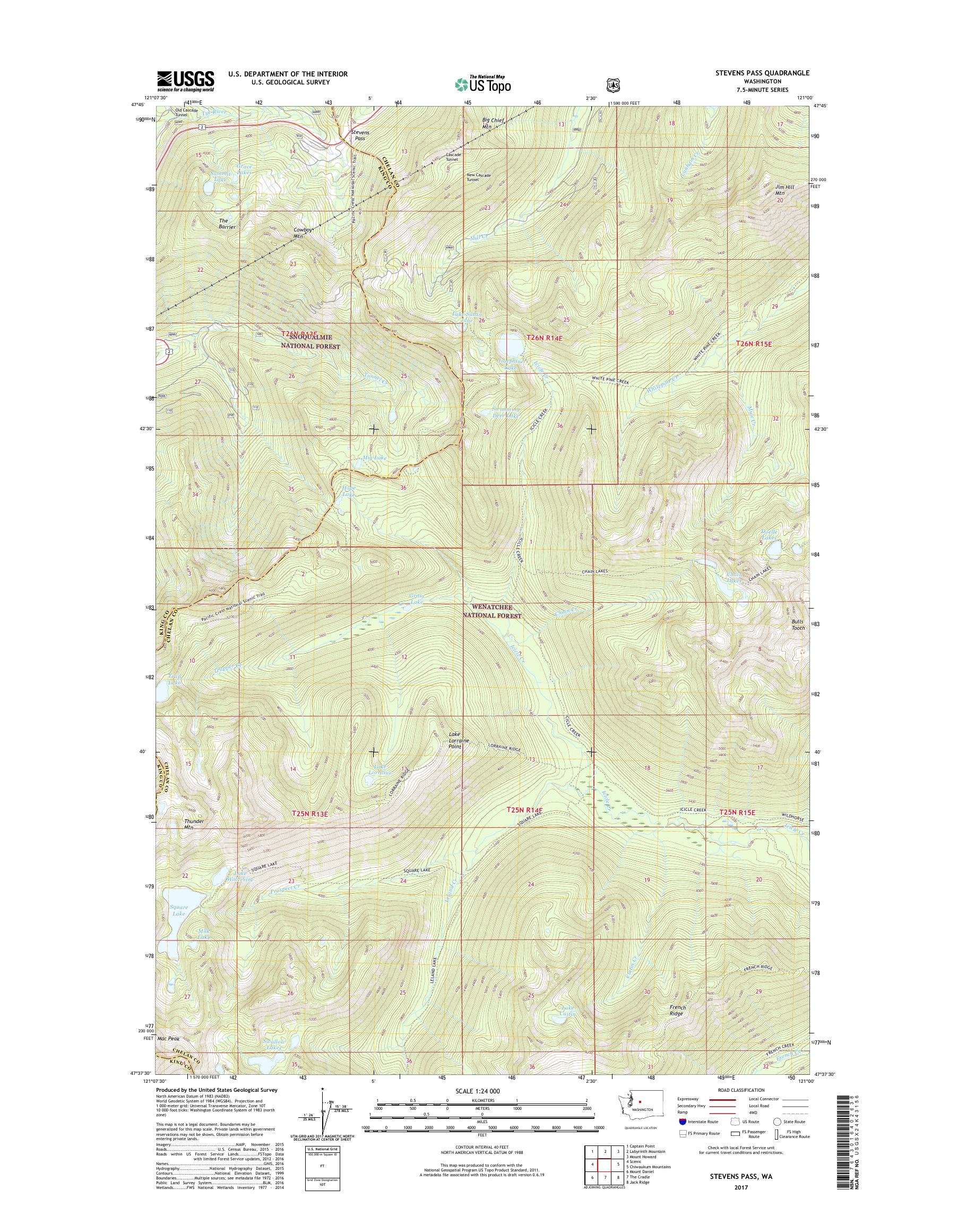 Stevens Pass Map Washington