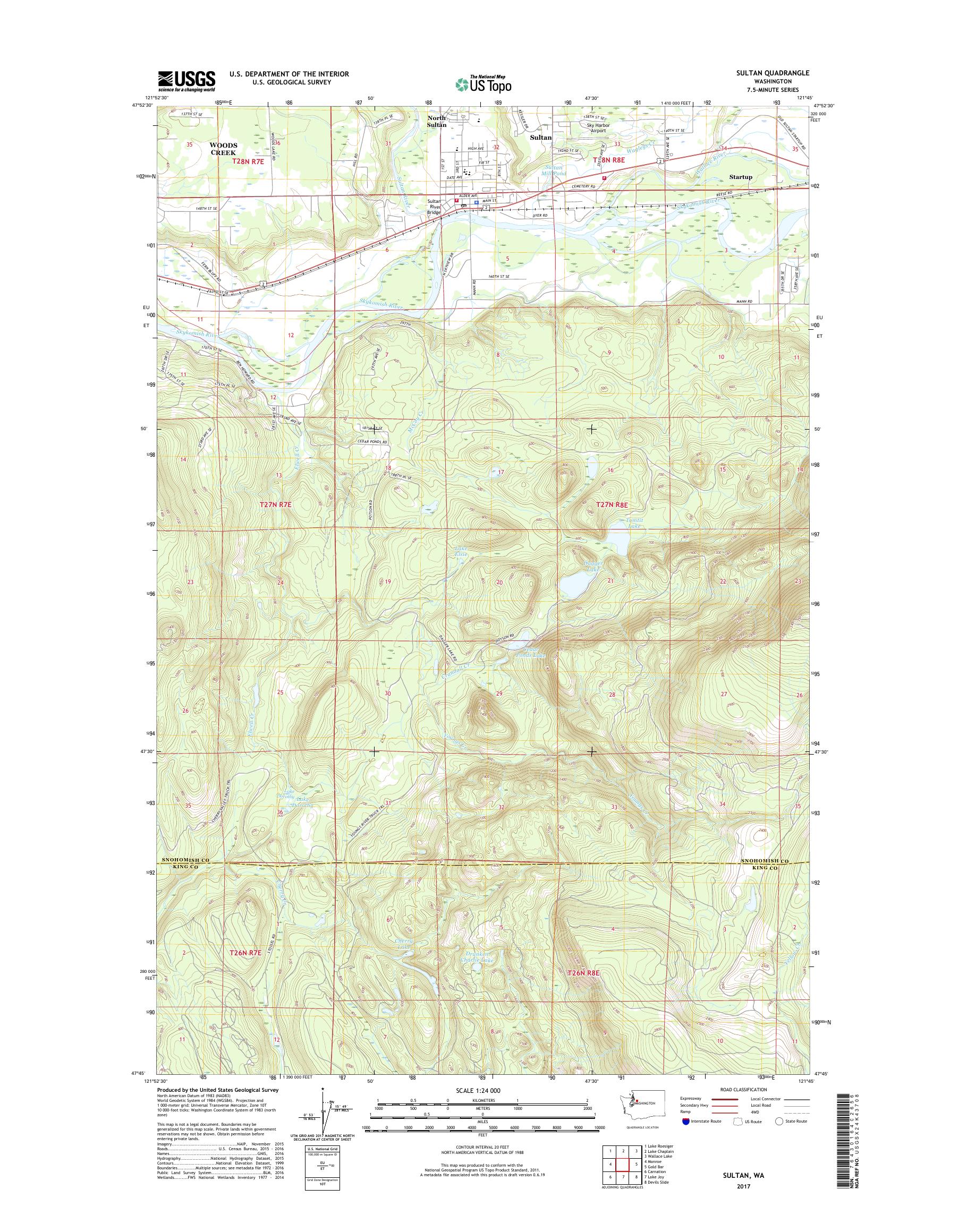 MyTopo Sultan, Washington USGS Quad Topo Map