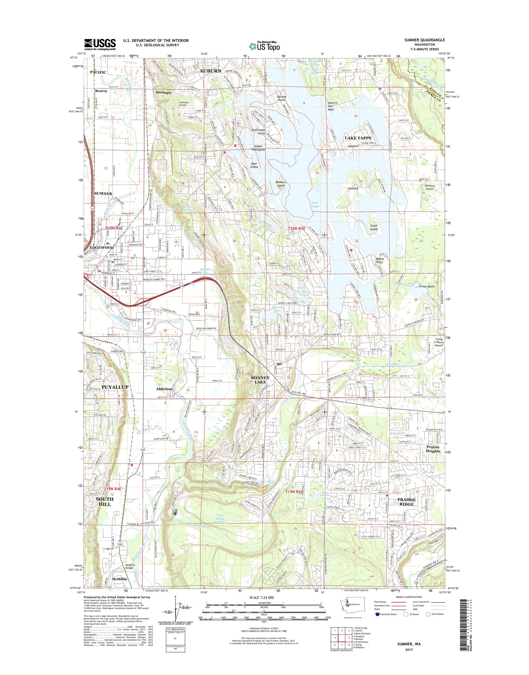 MyTopo Sumner, Washington USGS Quad Topo Map