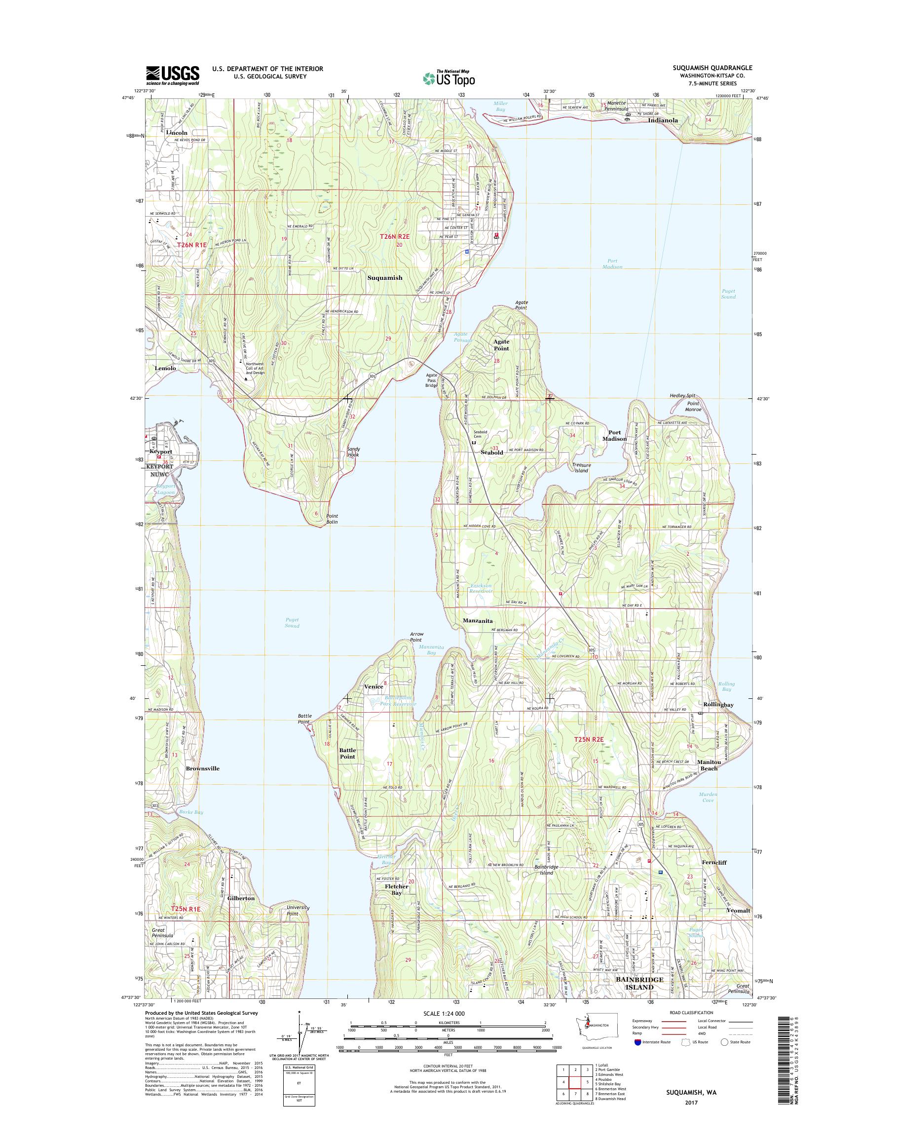 MyTopo Suquamish, Washington USGS Quad Topo Map