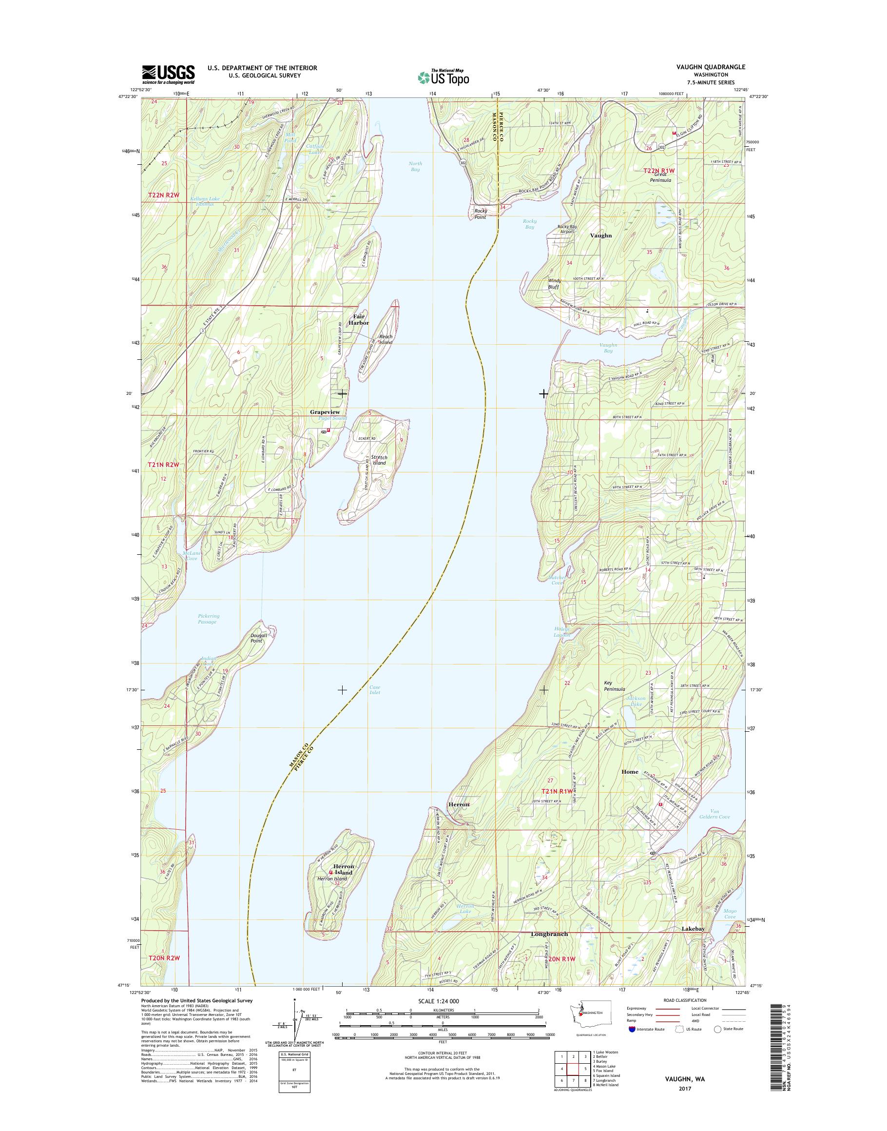 MyTopo Vaughn, Washington USGS Quad Topo Map