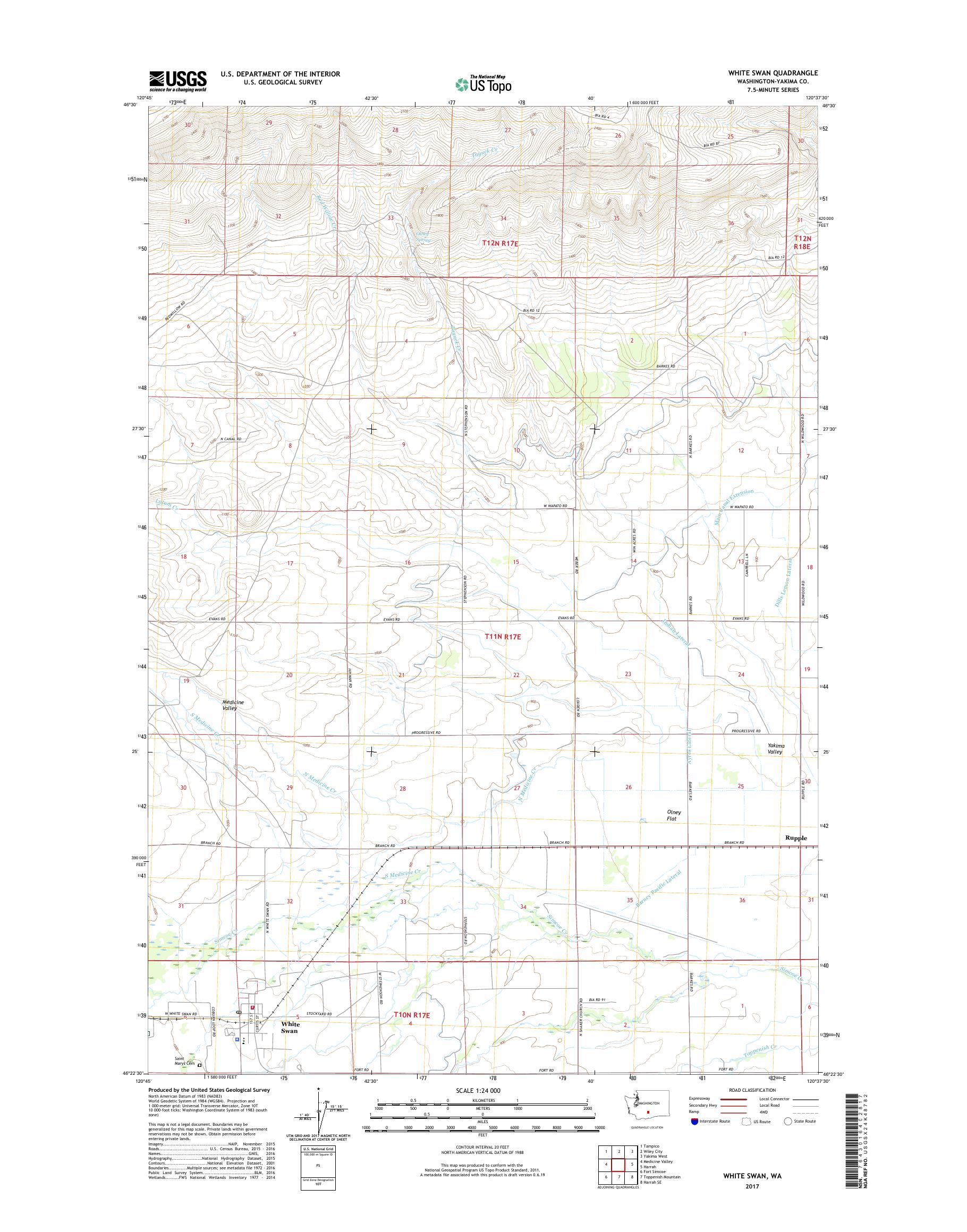 MyTopo White Swan, Washington USGS Quad Topo Map