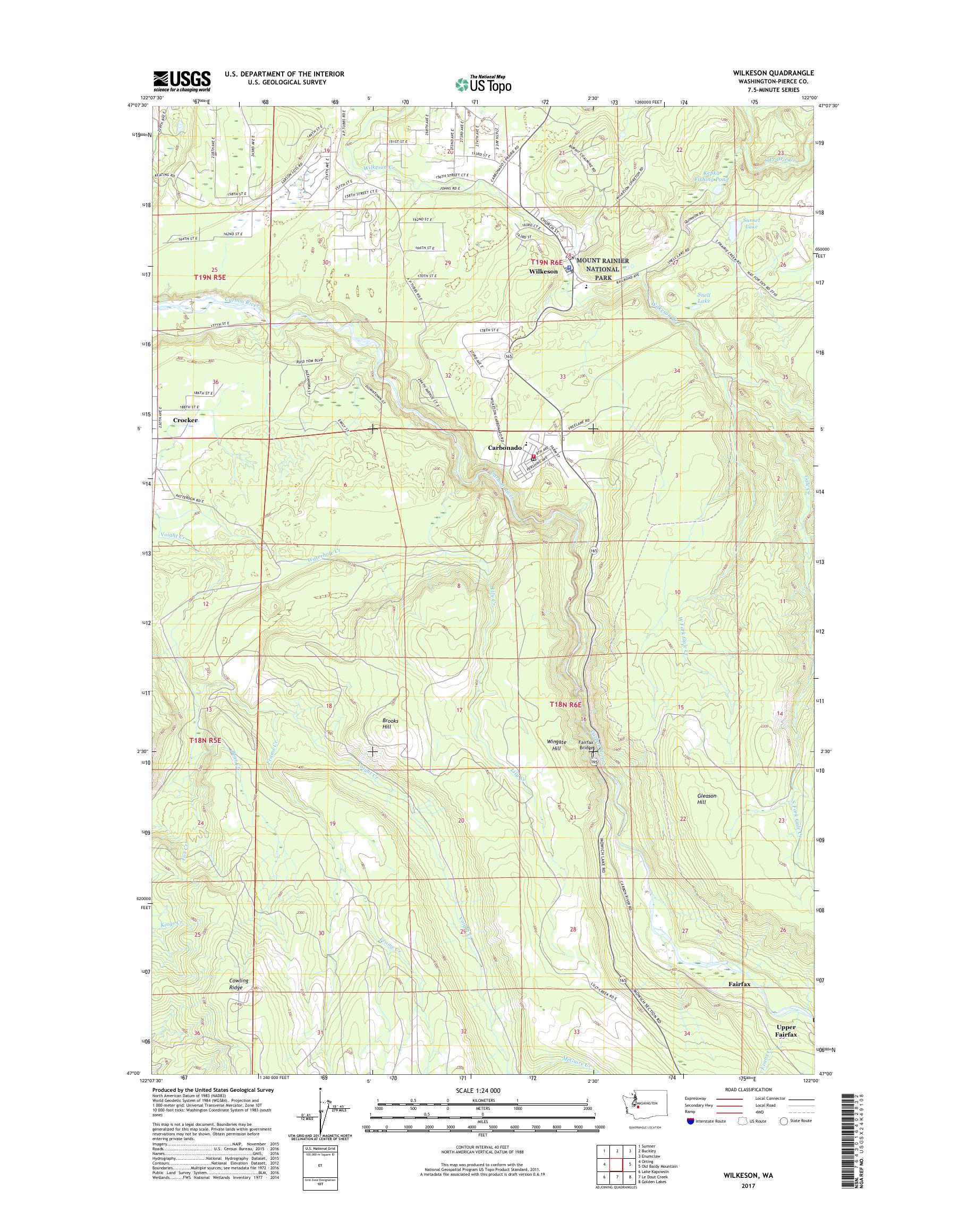 MyTopo Wilkeson, Washington USGS Quad Topo Map