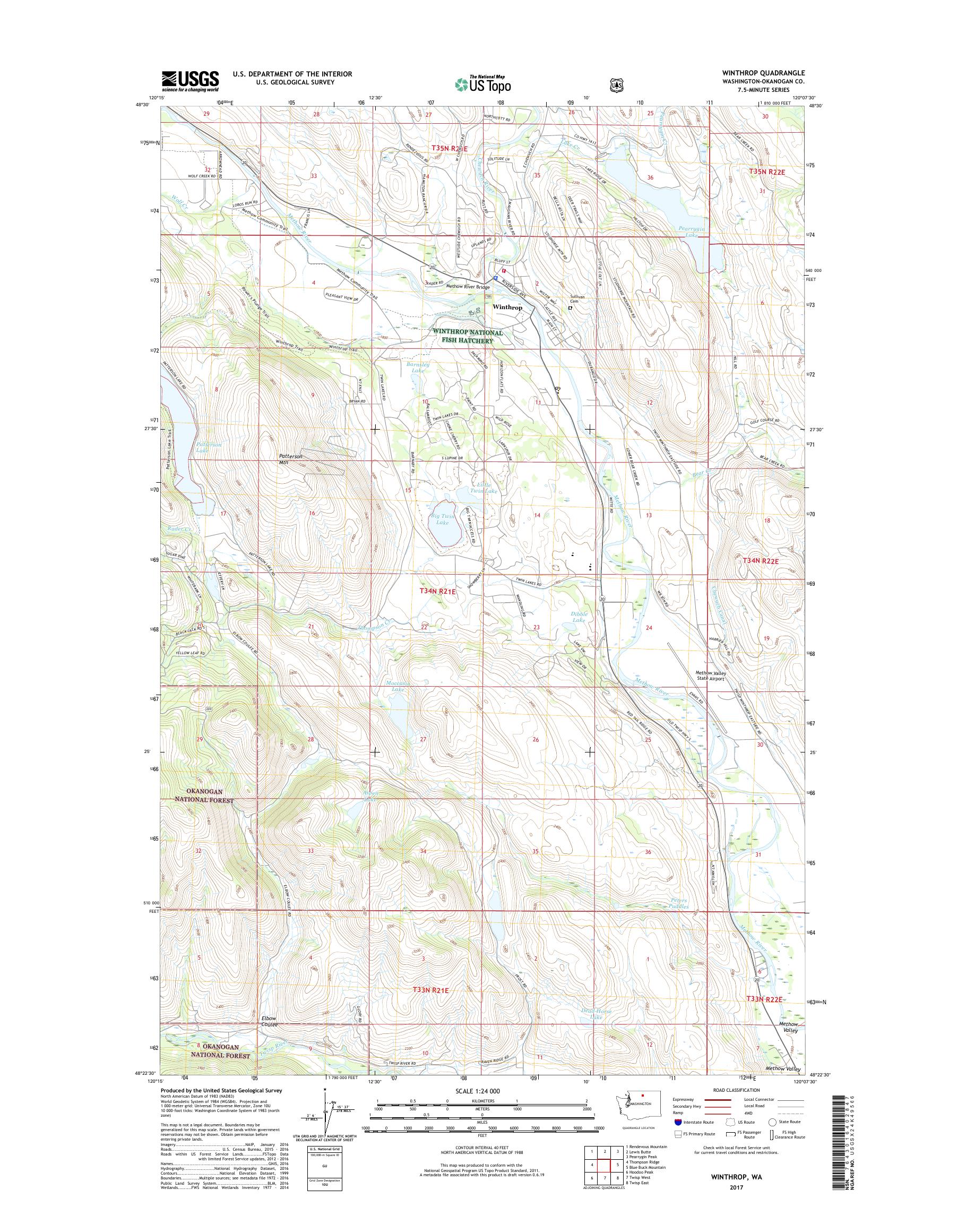 MyTopo Winthrop, Washington USGS Quad Topo Map