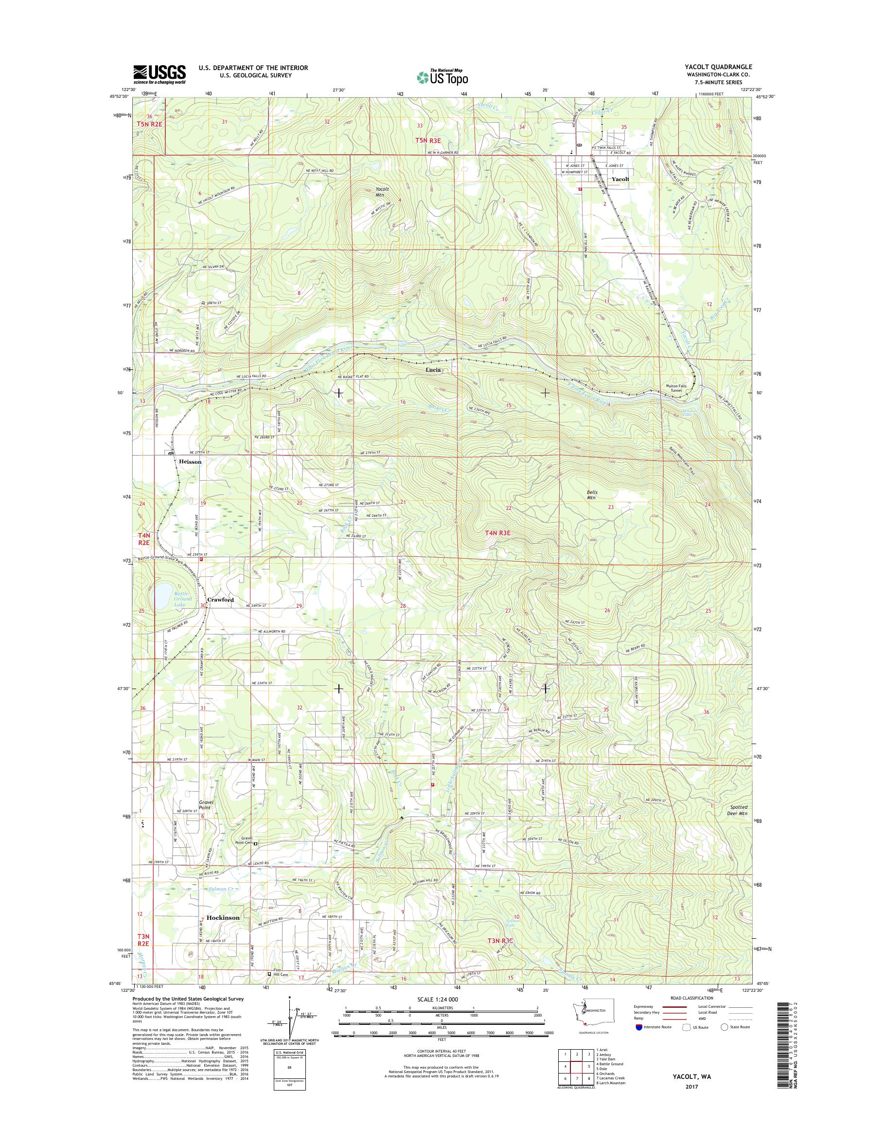 MyTopo Yacolt, Washington USGS Quad Topo Map