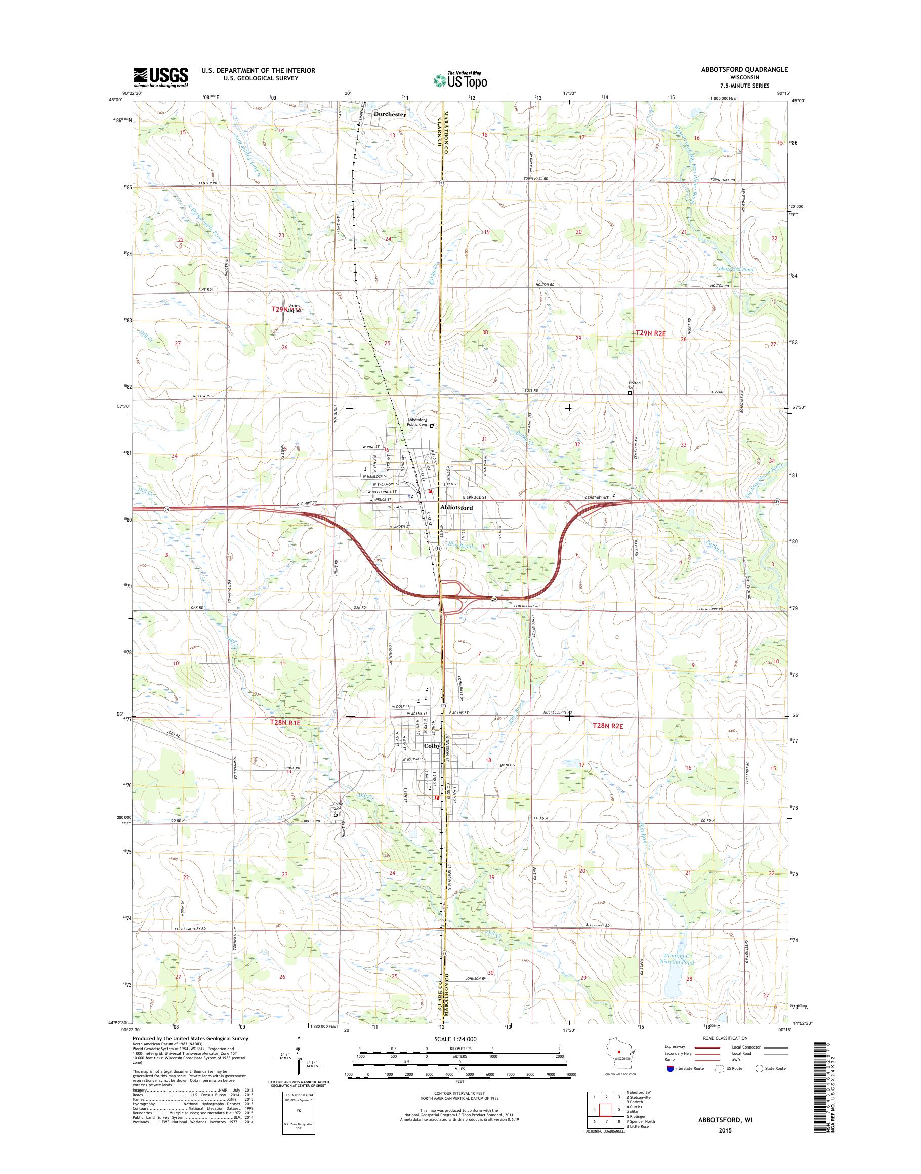 MyTopo Abbotsford, Wisconsin USGS Quad Topo Map